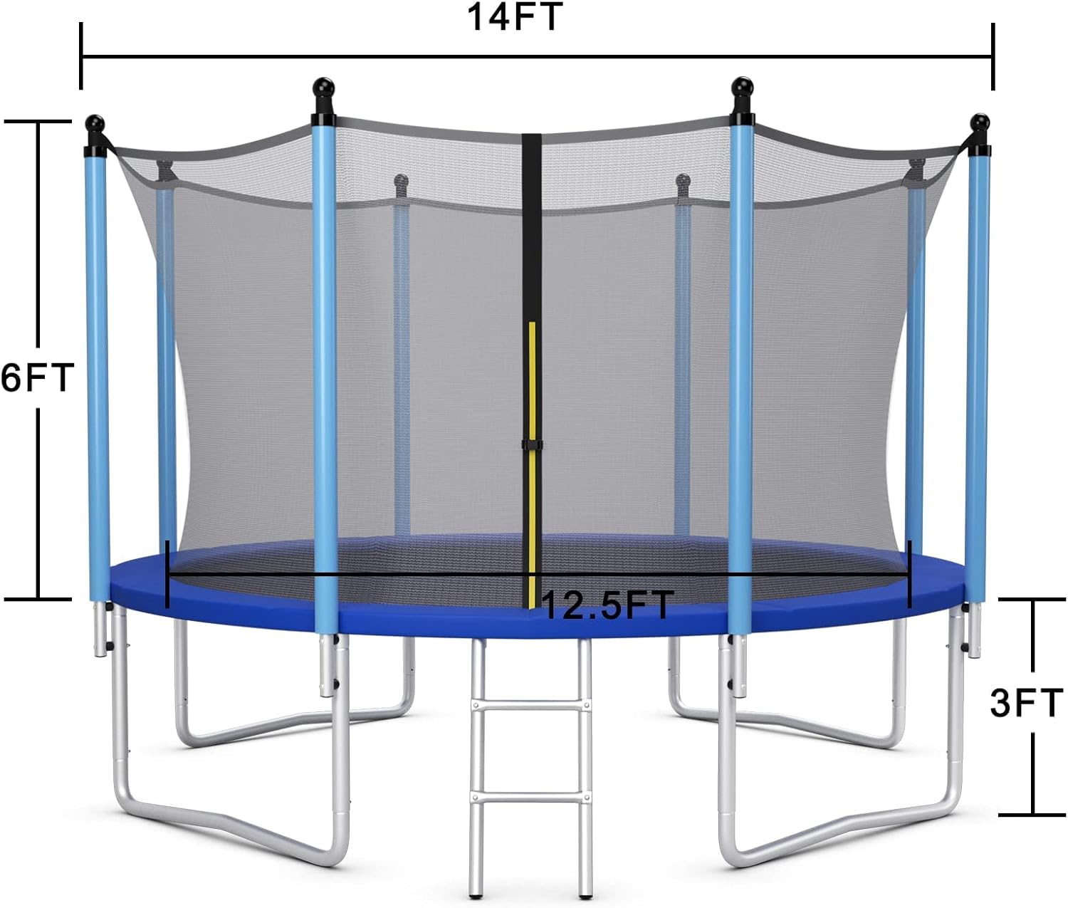 14FT TRAMPOLINE - Black - Image 7