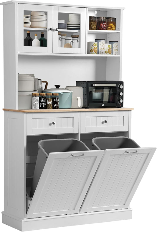 68.4" Kitchen Pantry Storage Cabinet - White - Image 1