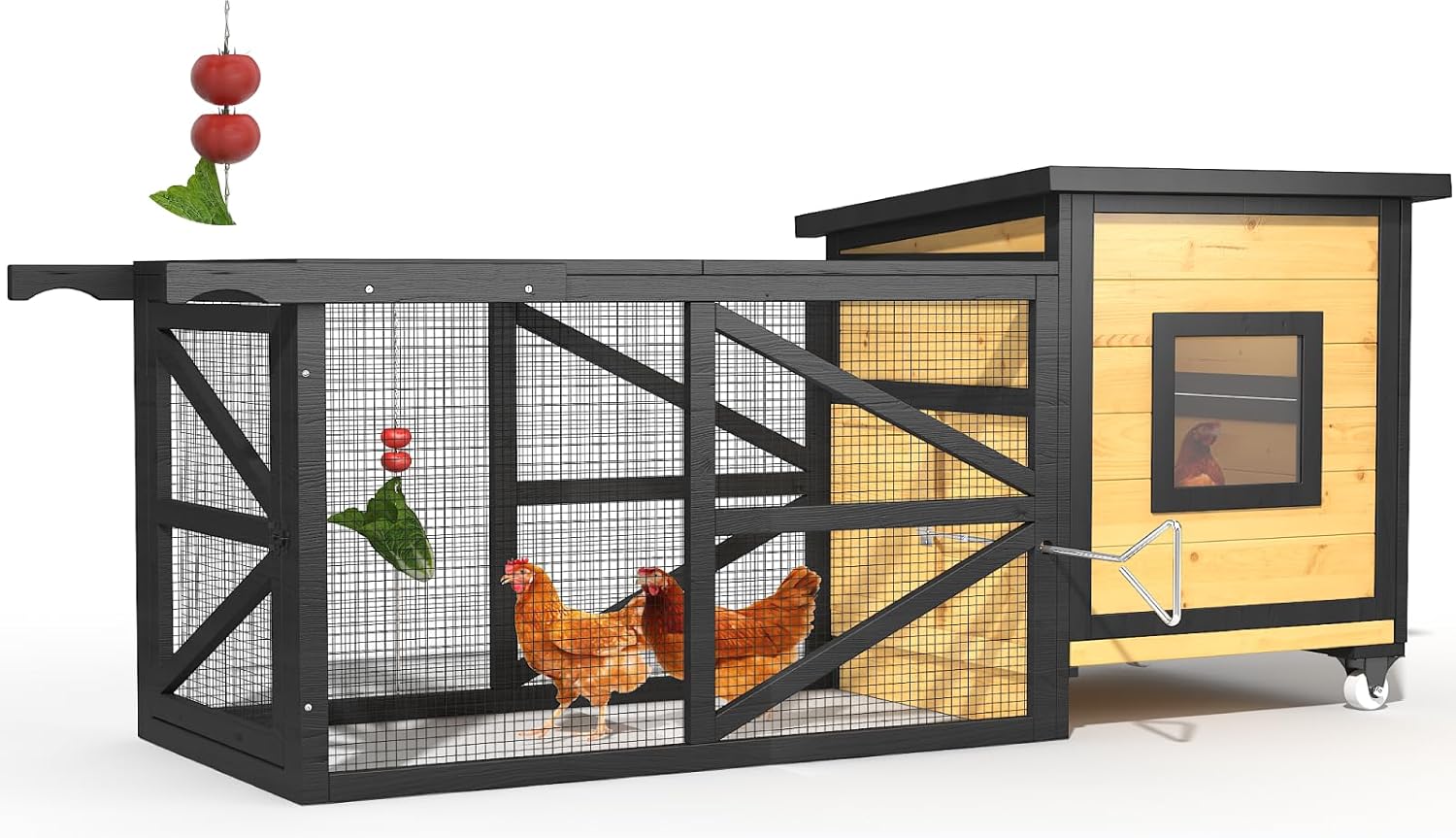 71'' Chicken Coop for 2-3 Chickens with Wheels - Image 8