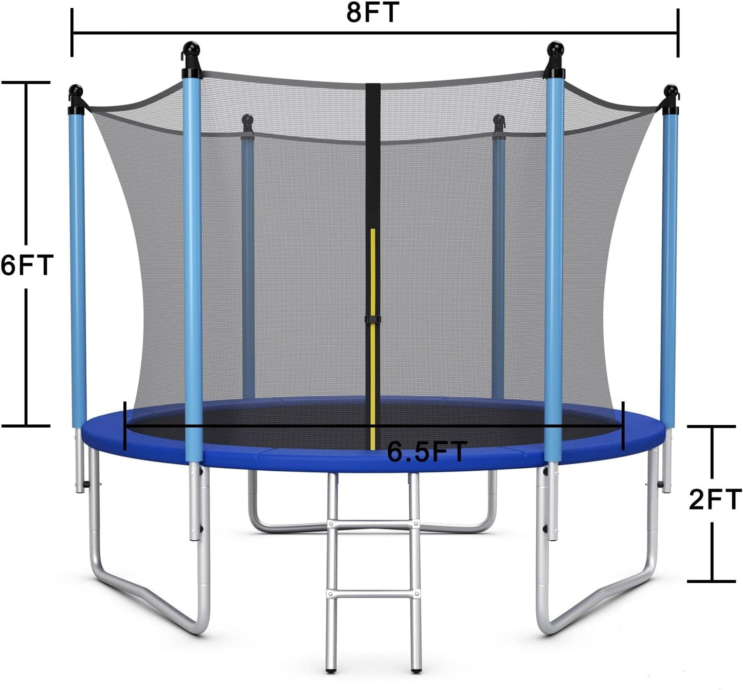 8FT TRAMPOLINE - Yellow - Image 7