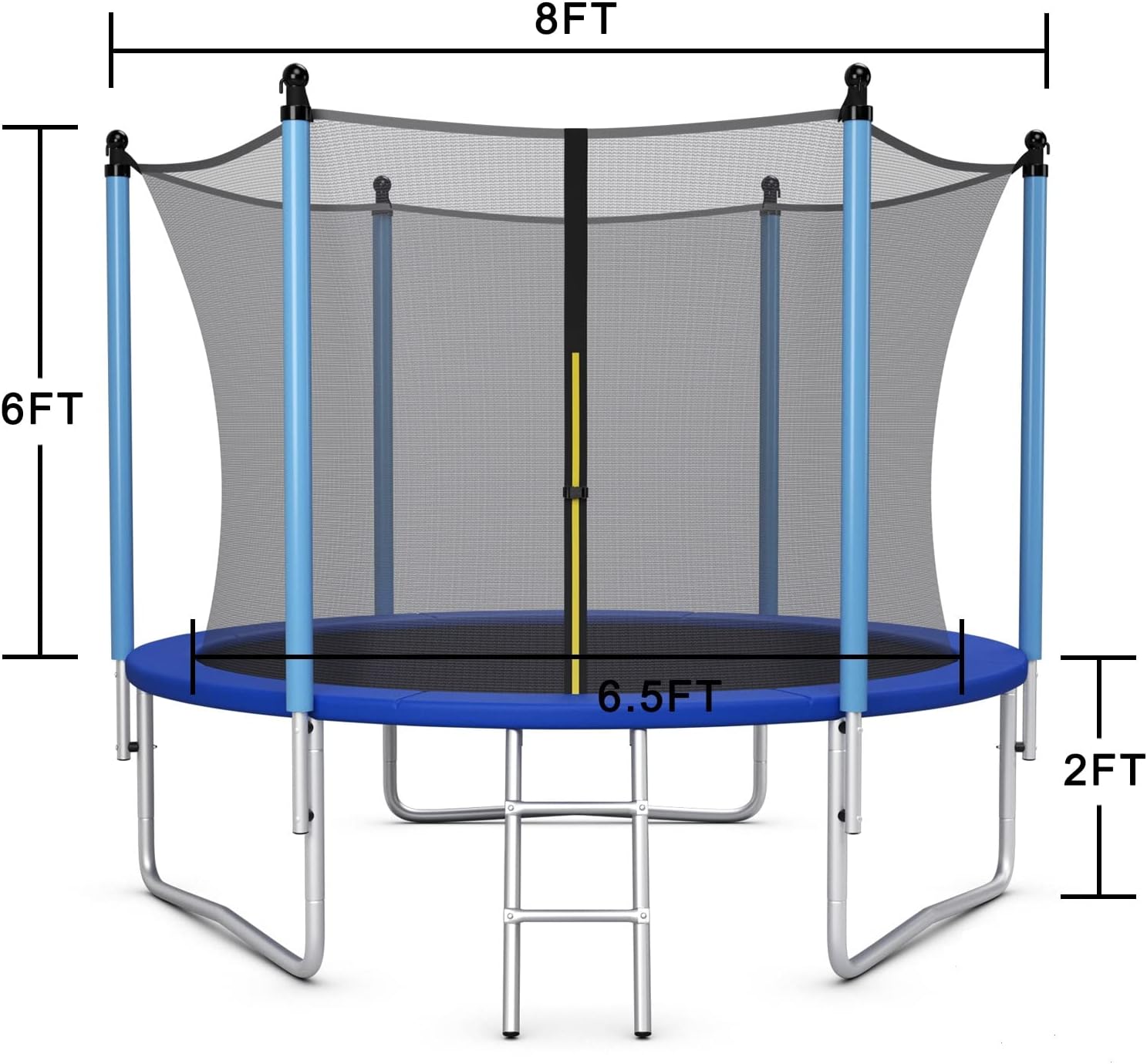 8FT TRAMPOLINE - Yellow - Image 7