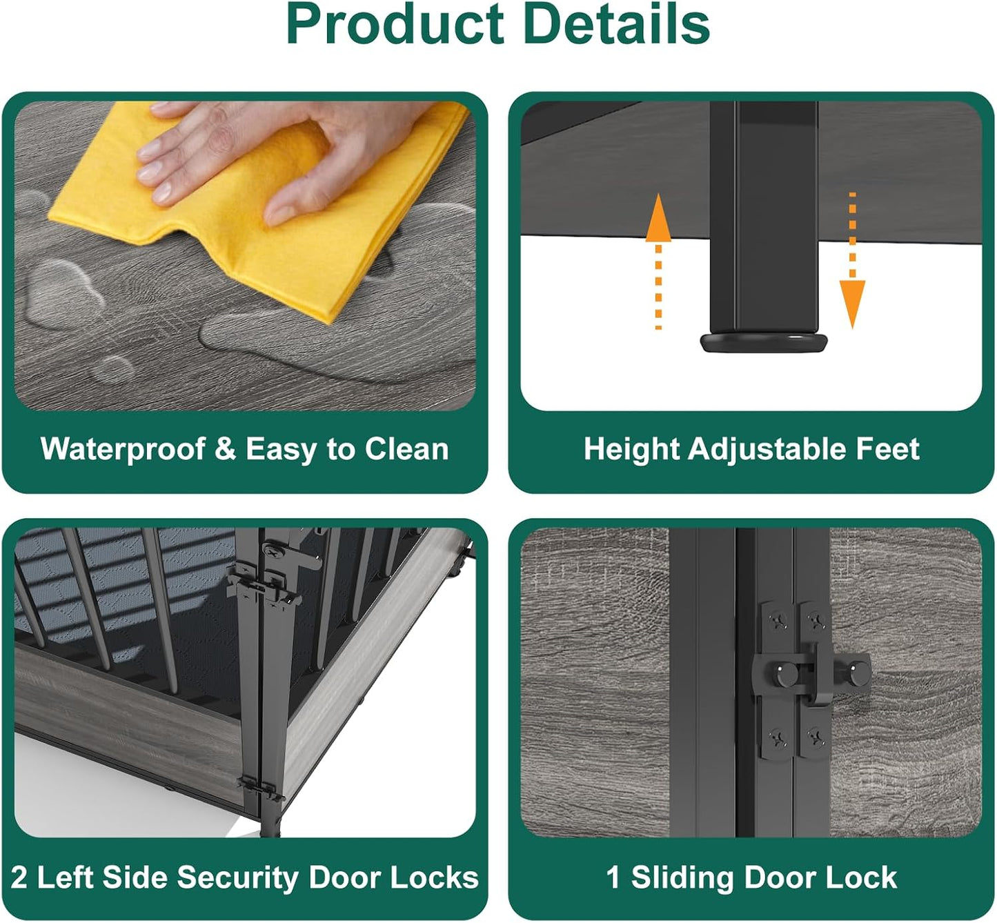40 Inch Dog Crate Furniture with Cushion for Large Medium Dogs - Image 6