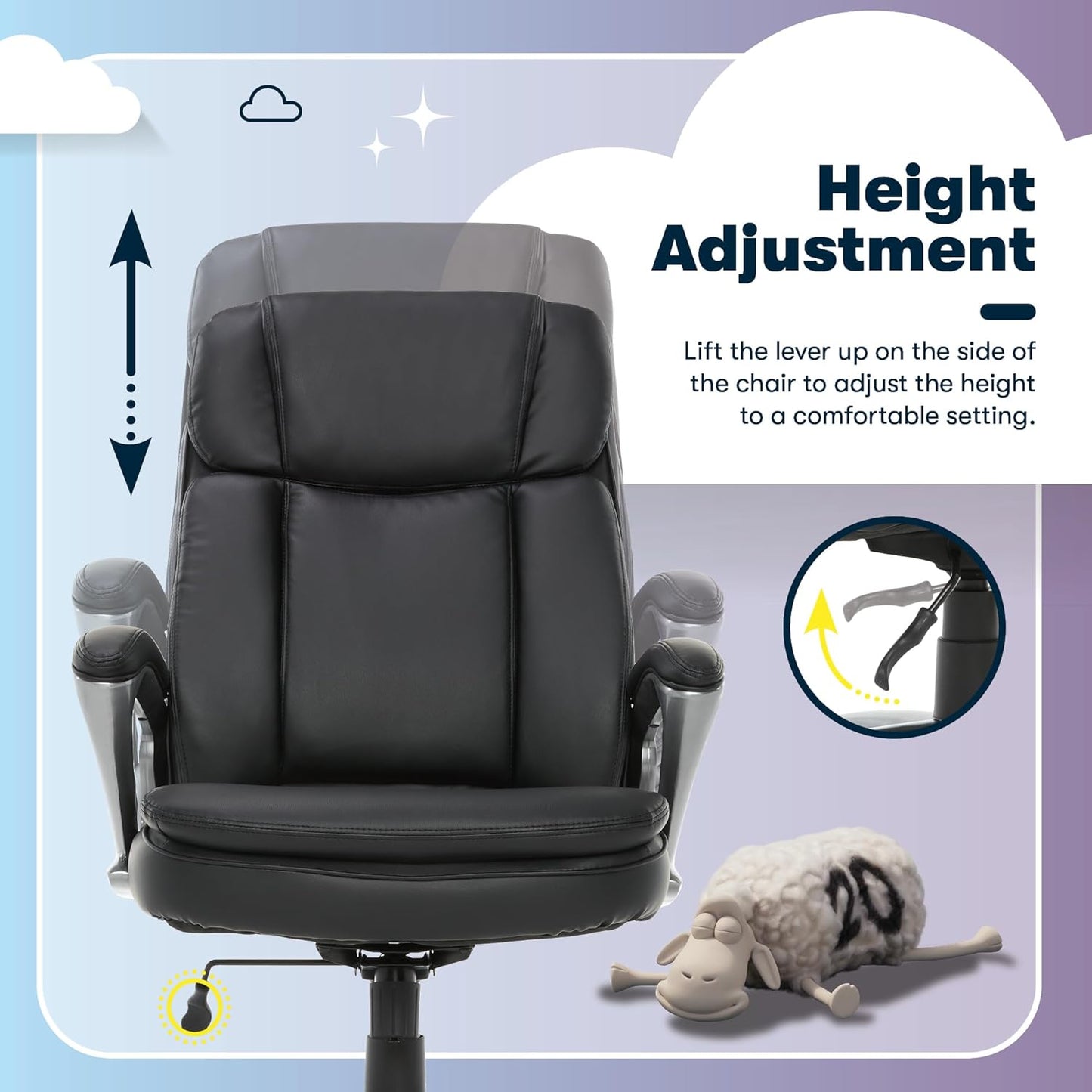 Serta Big and Tall Executive Office Chair - Black - Image 7