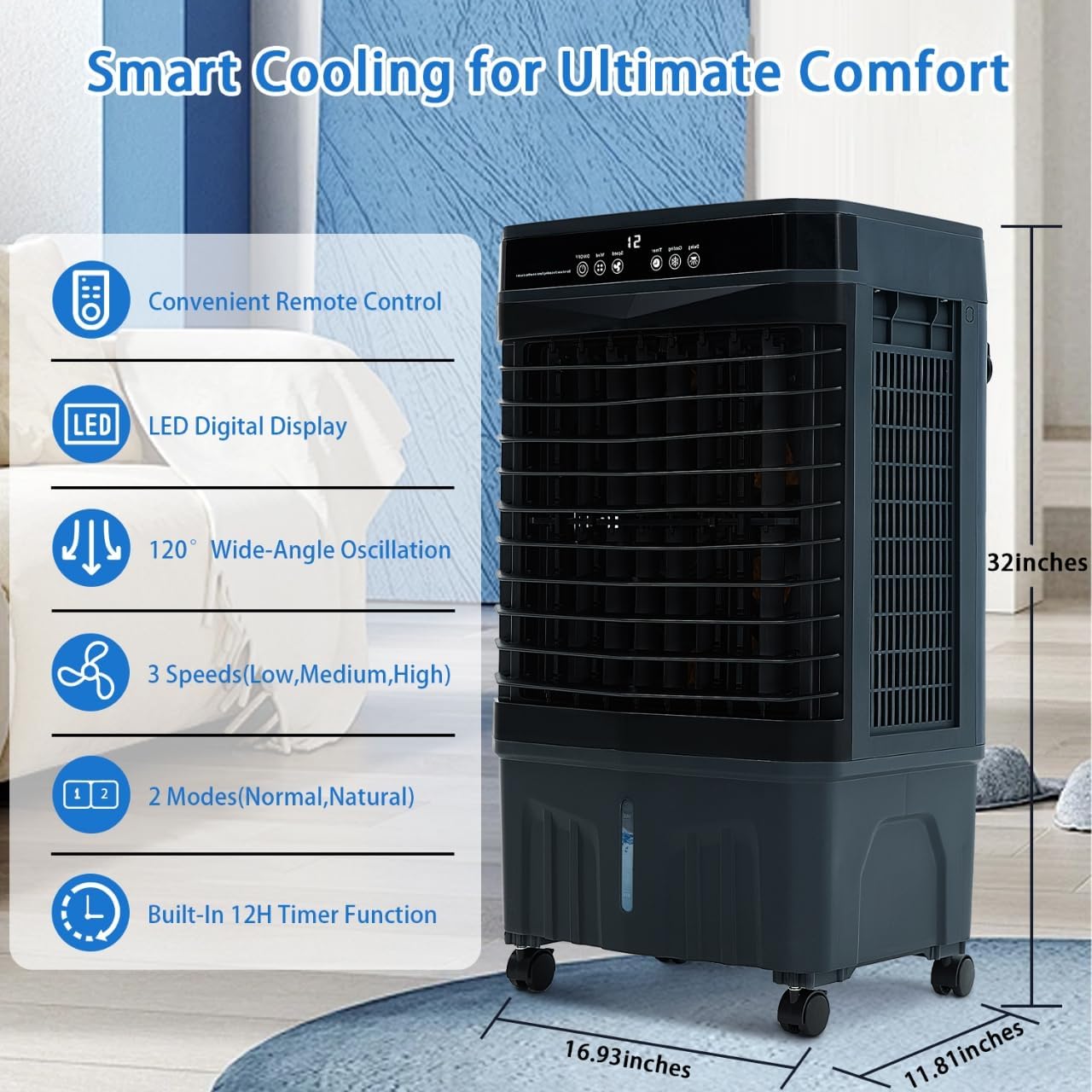 3-IN-1 Portable Evaporative Cooler Air Conditioners - Image 2