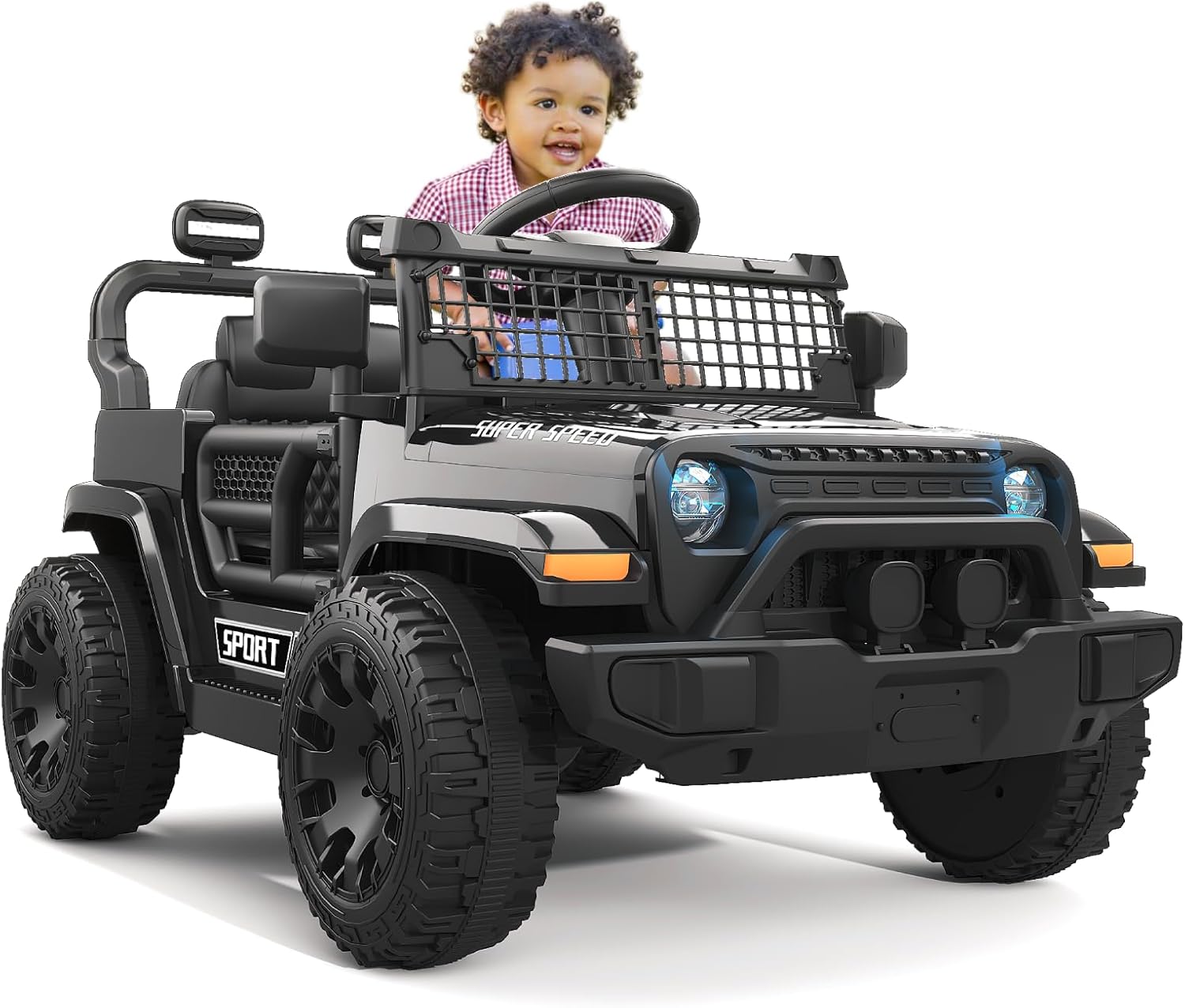 2V Ride on Car with Parent Remote Control - BLACK - Image 1