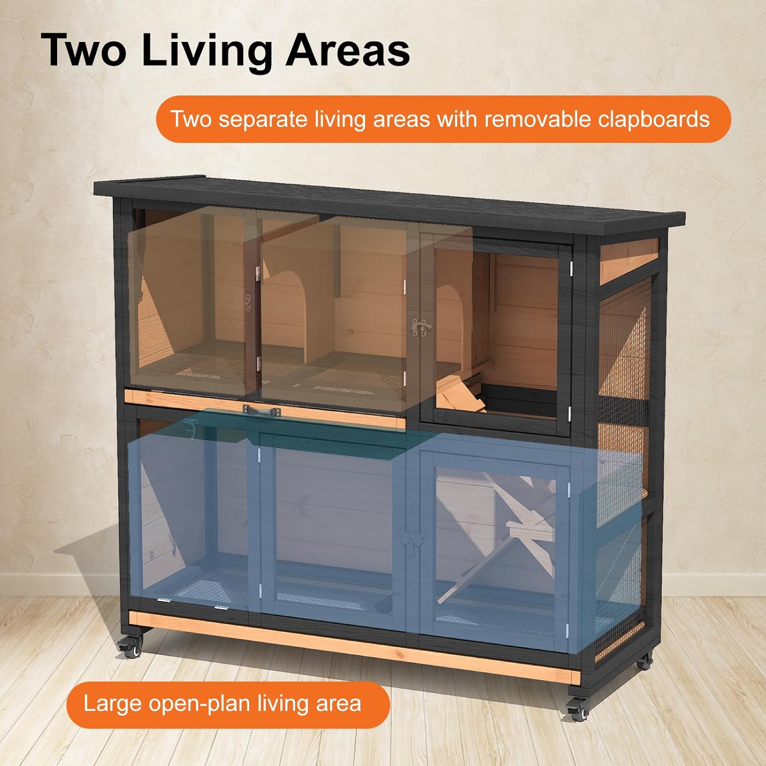 47.3" Two Story Rabbit Cage Bunny Cage Indoor - Image 7