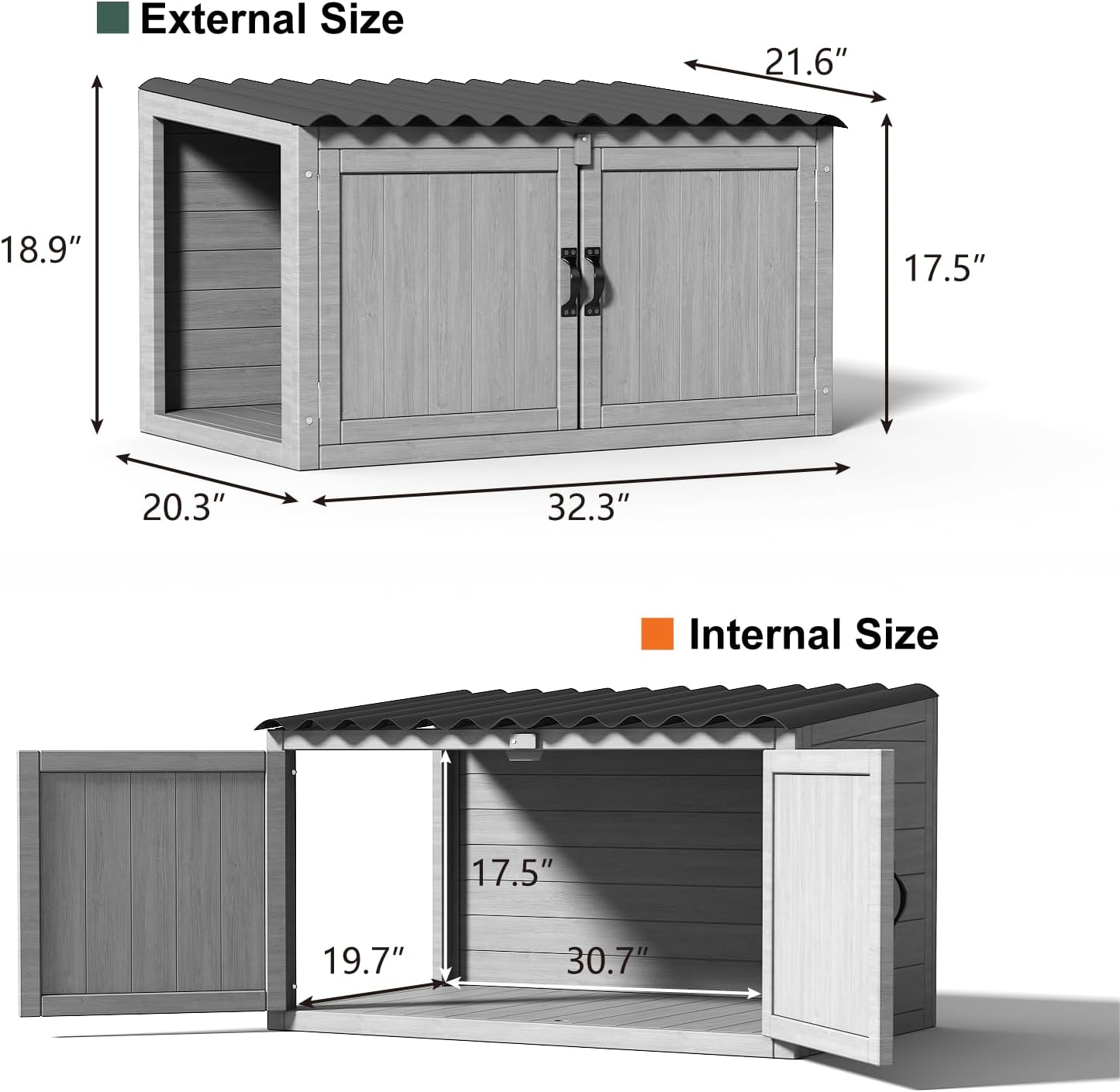 Outdoor Litter Box Enclosure Waterproof, Large Hidden Cat Litter Box Enclosure for Cats - Image 3