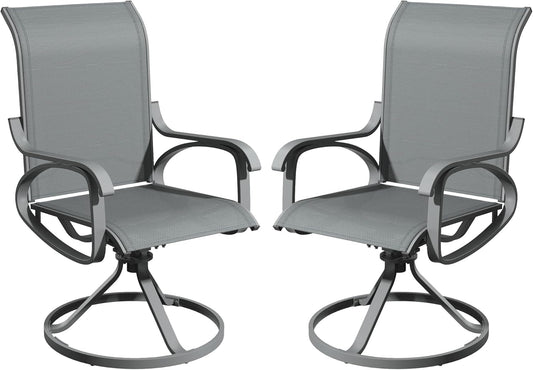 Patio Swivel Chair Set of 2 - GREY - Image 1