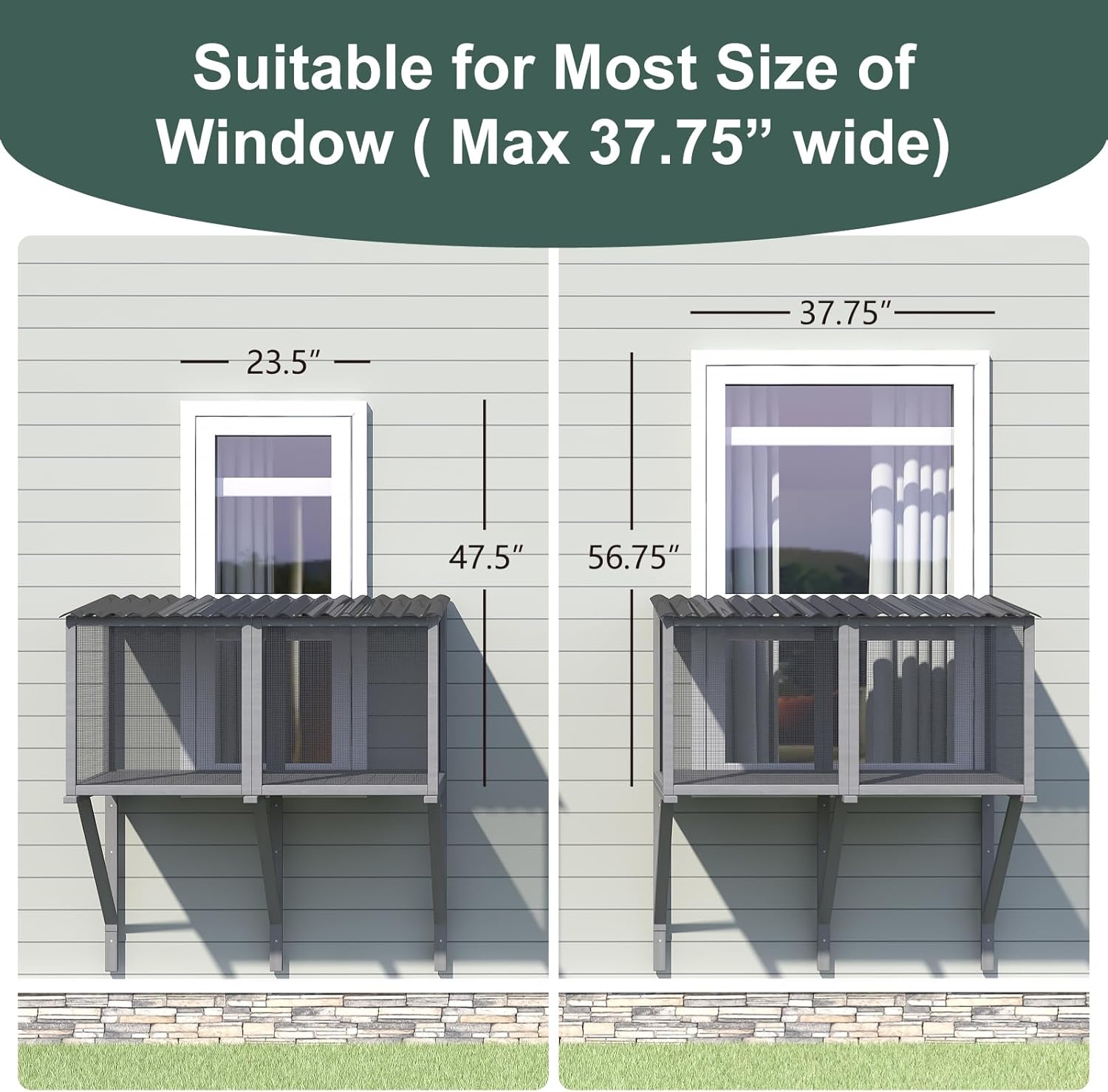 Cat Catio with Mosquito-Proof Net, Cat Window Perch for Large Indoor Cats - Image 3