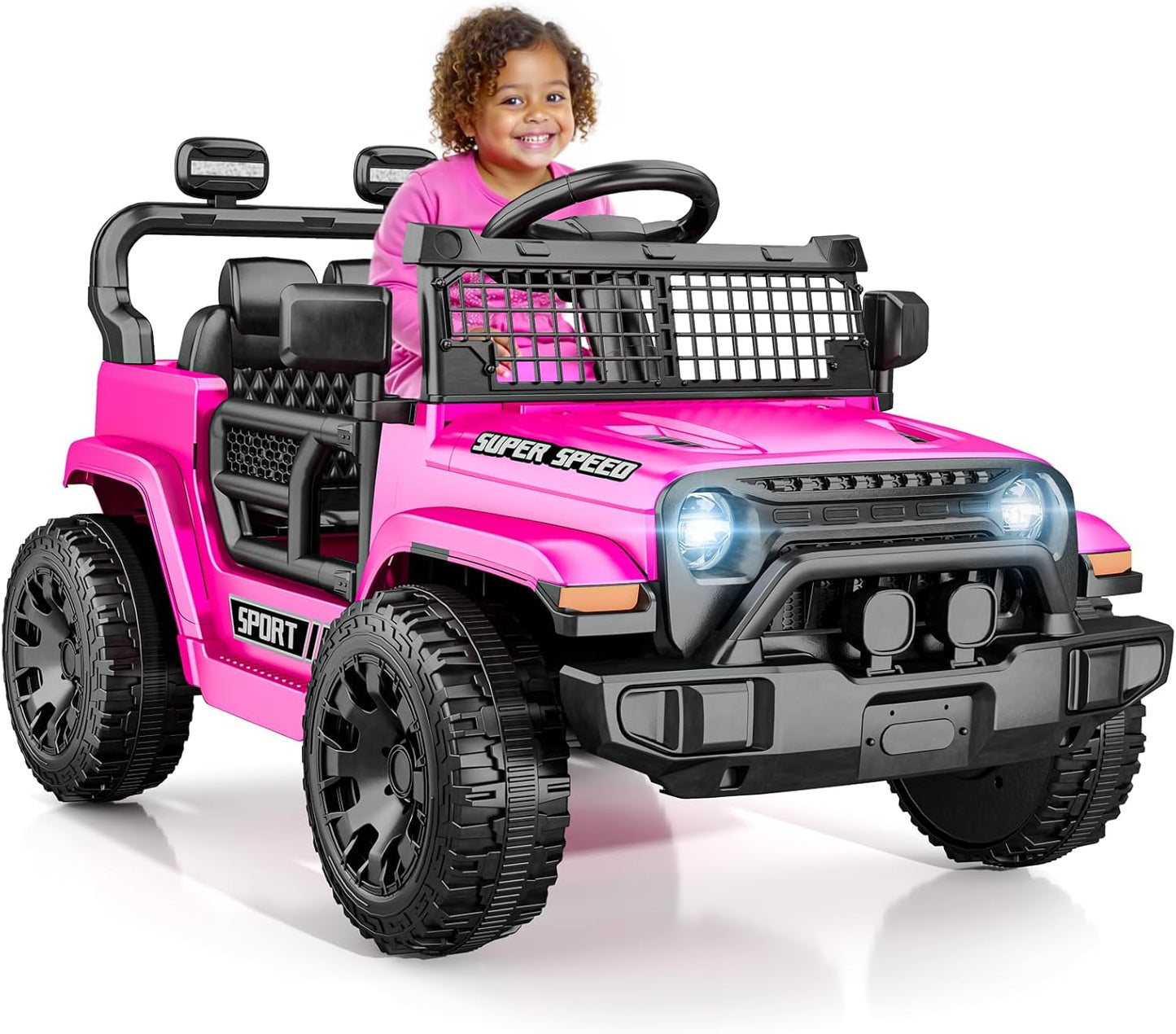 12V Ride on Car with Parent Remote Control - PINK - Image 1