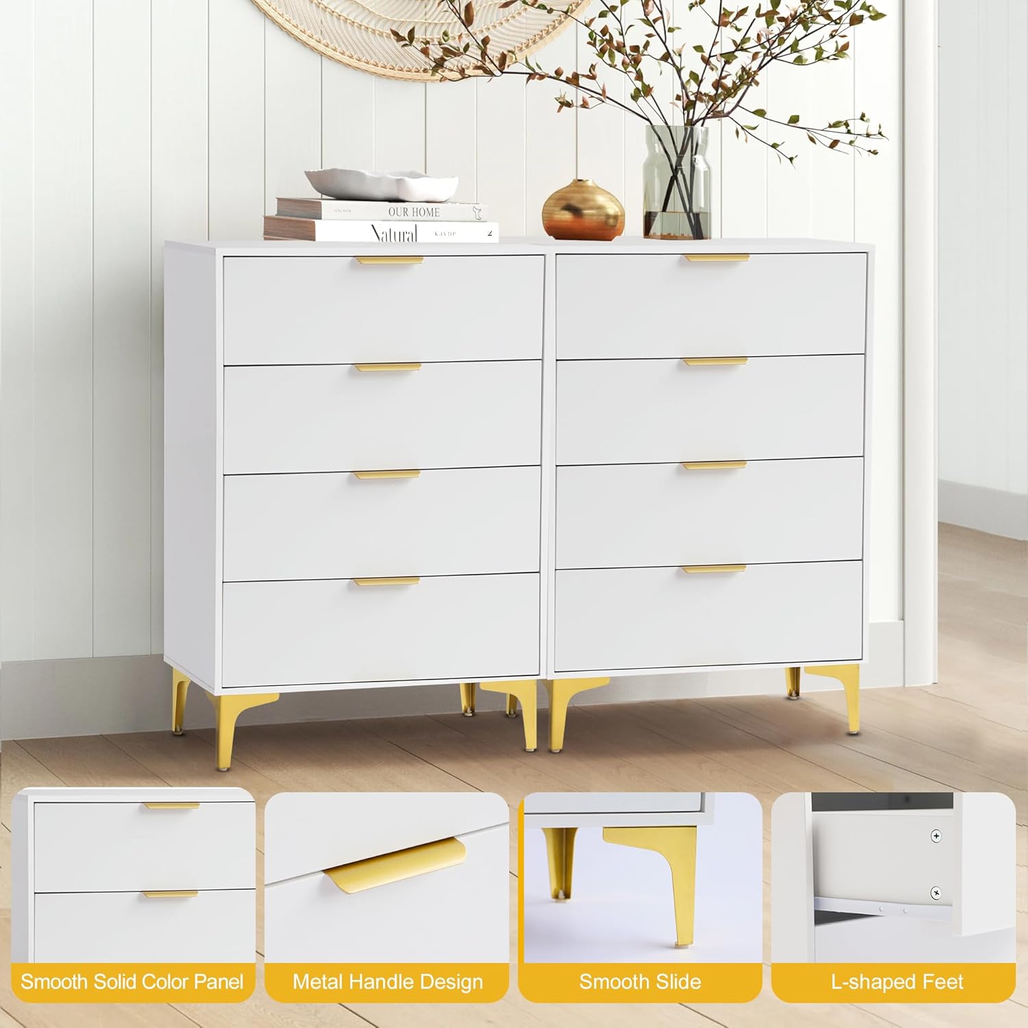 4 Drawer Dressers for Bedroom 1 PIECE - Image 3