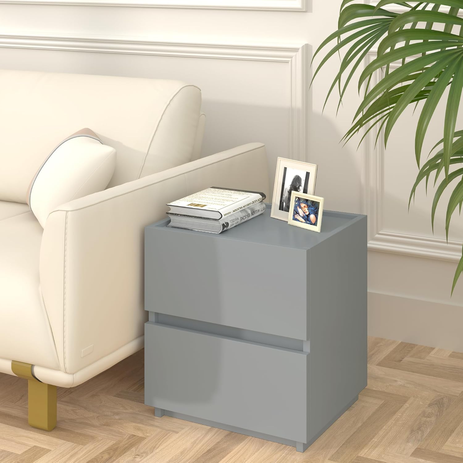 2 Drawer Dresser - Grey - SET OF 1 - Stackable - Image 4