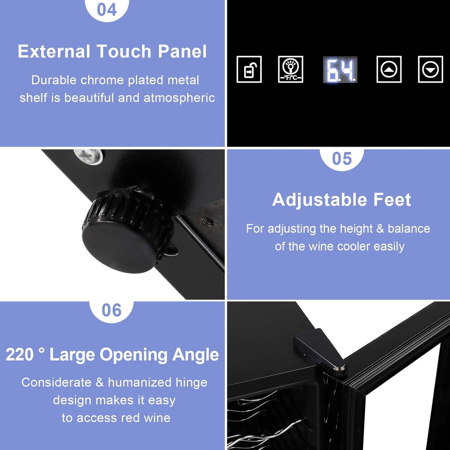 18 Bottle Wine Fridge, Freestanding Compressor Wine Cooler Refrigerator - Image 3