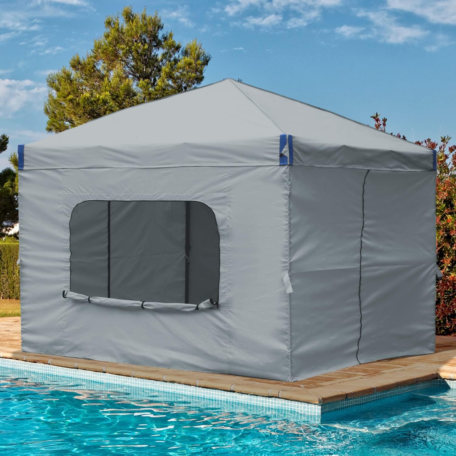 12x12 FT Pop-Up Canopy Tent with Roller Bag and Curtain - Image 7