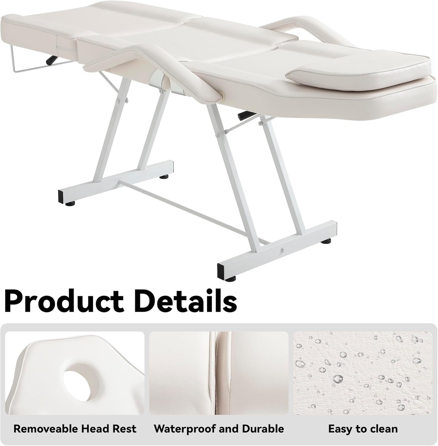 Tattoo Chair with Stool - WHITE - Image 9