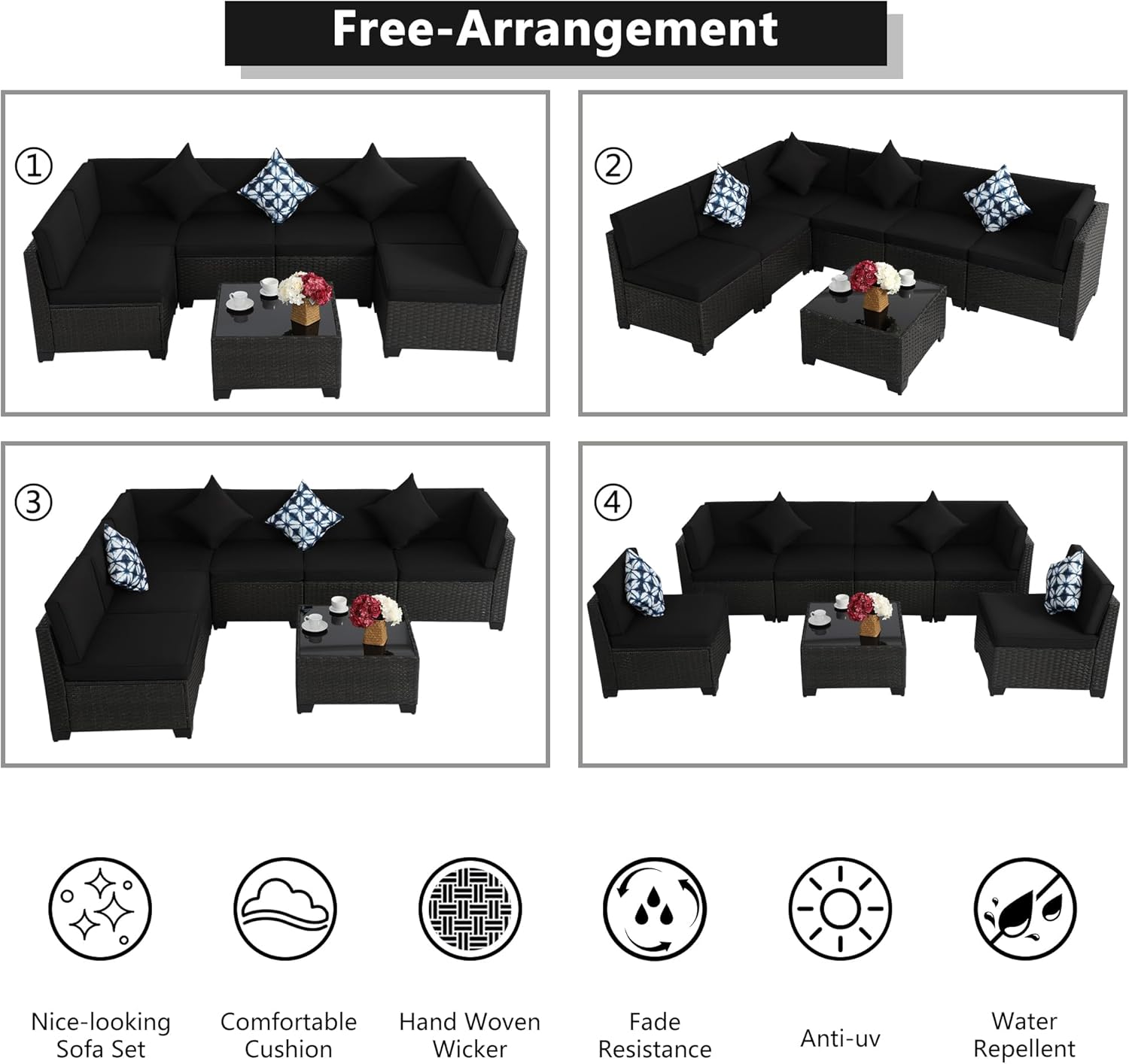 7 Piece Patio Set - 6117BL- A - Image 5