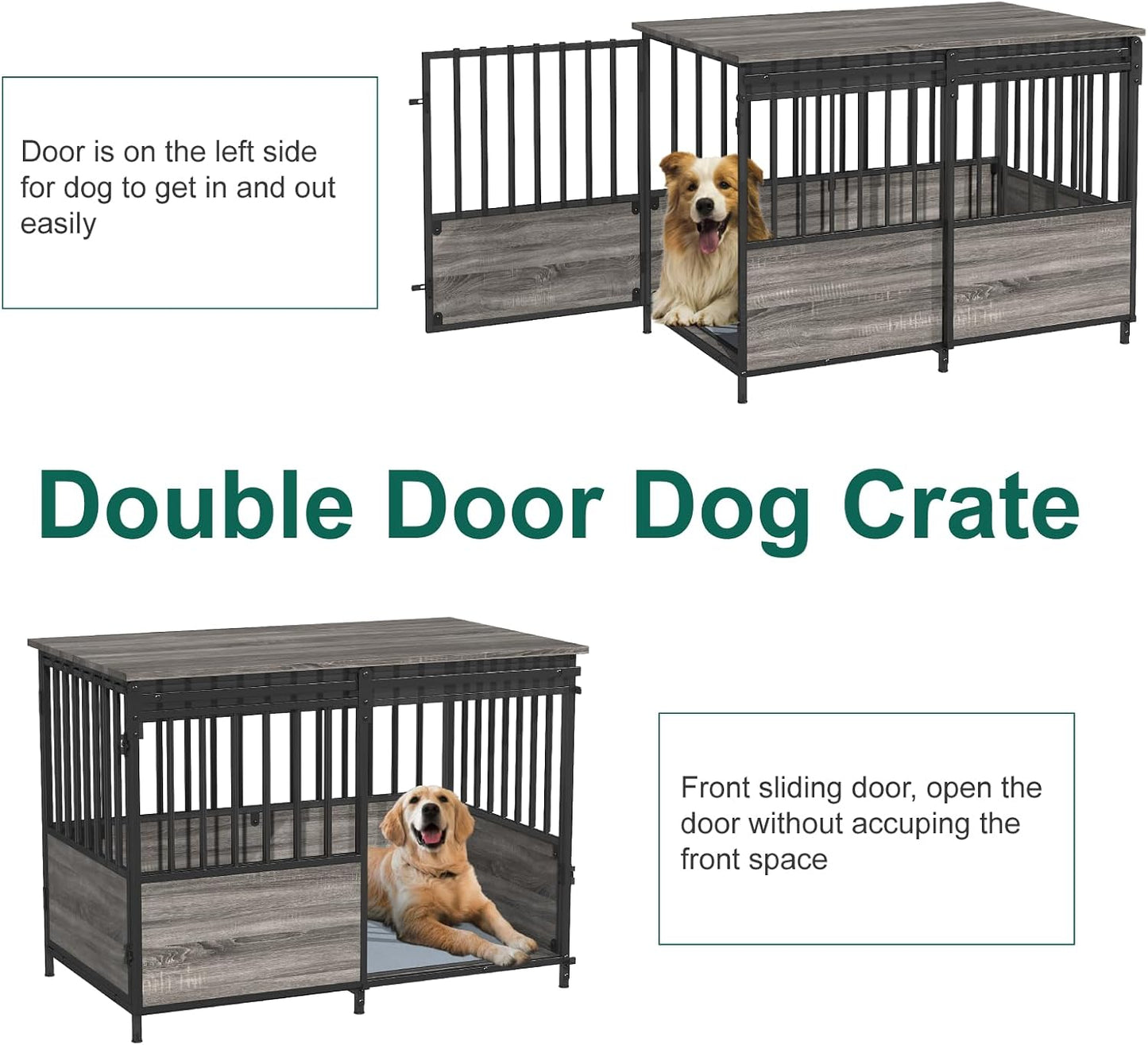 40 Inch Dog Crate Furniture with Cushion for Large Medium Dogs - Image 4
