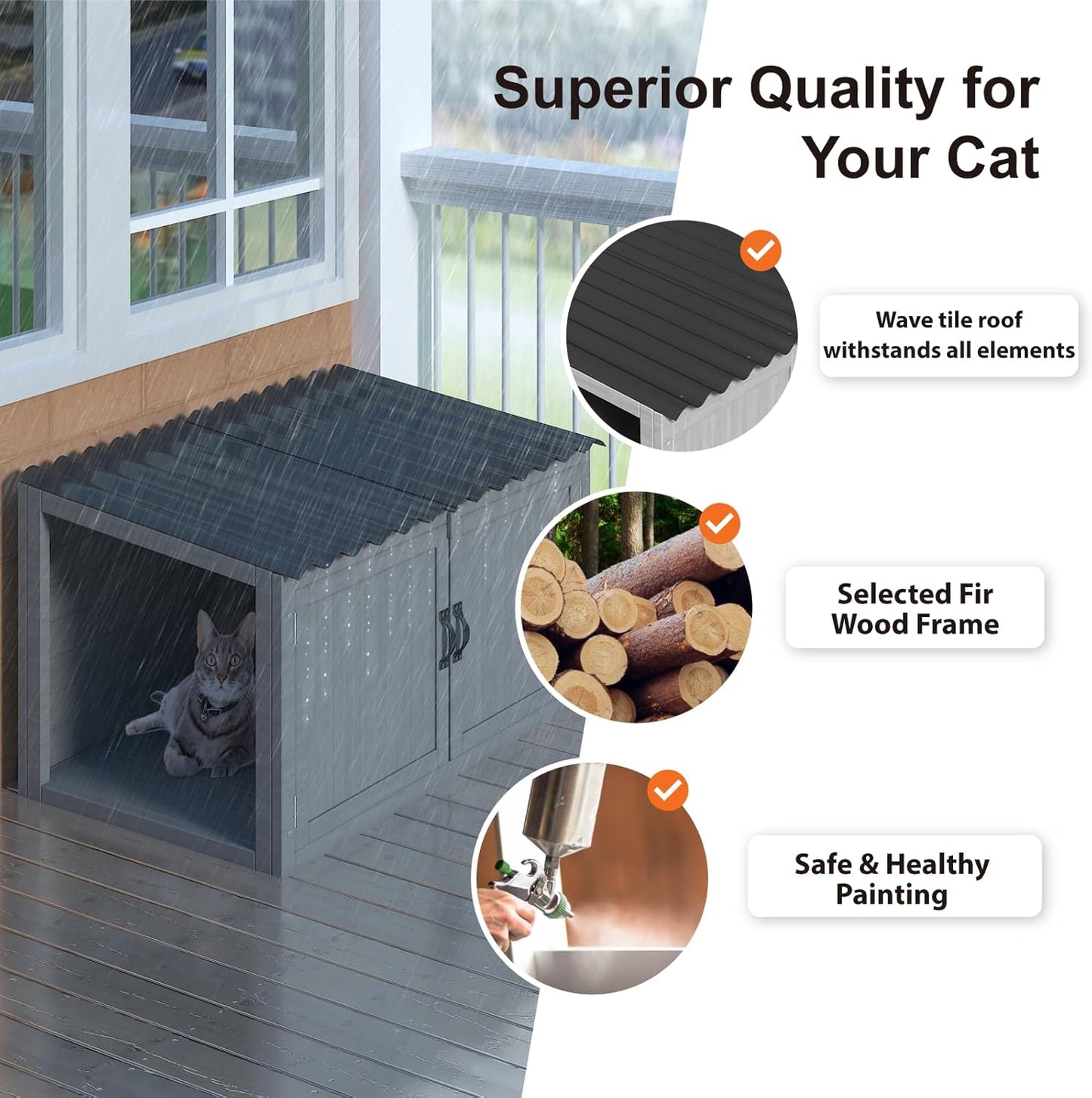 Outdoor Litter Box Enclosure Waterproof, Large Hidden Cat Litter Box Enclosure for Cats - Image 6