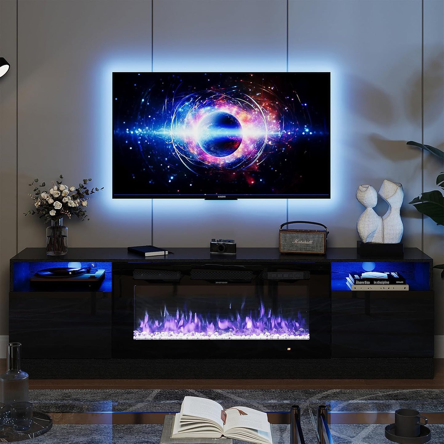 Fireplace TV Stand with 36" Electric Fireplace - Image 1