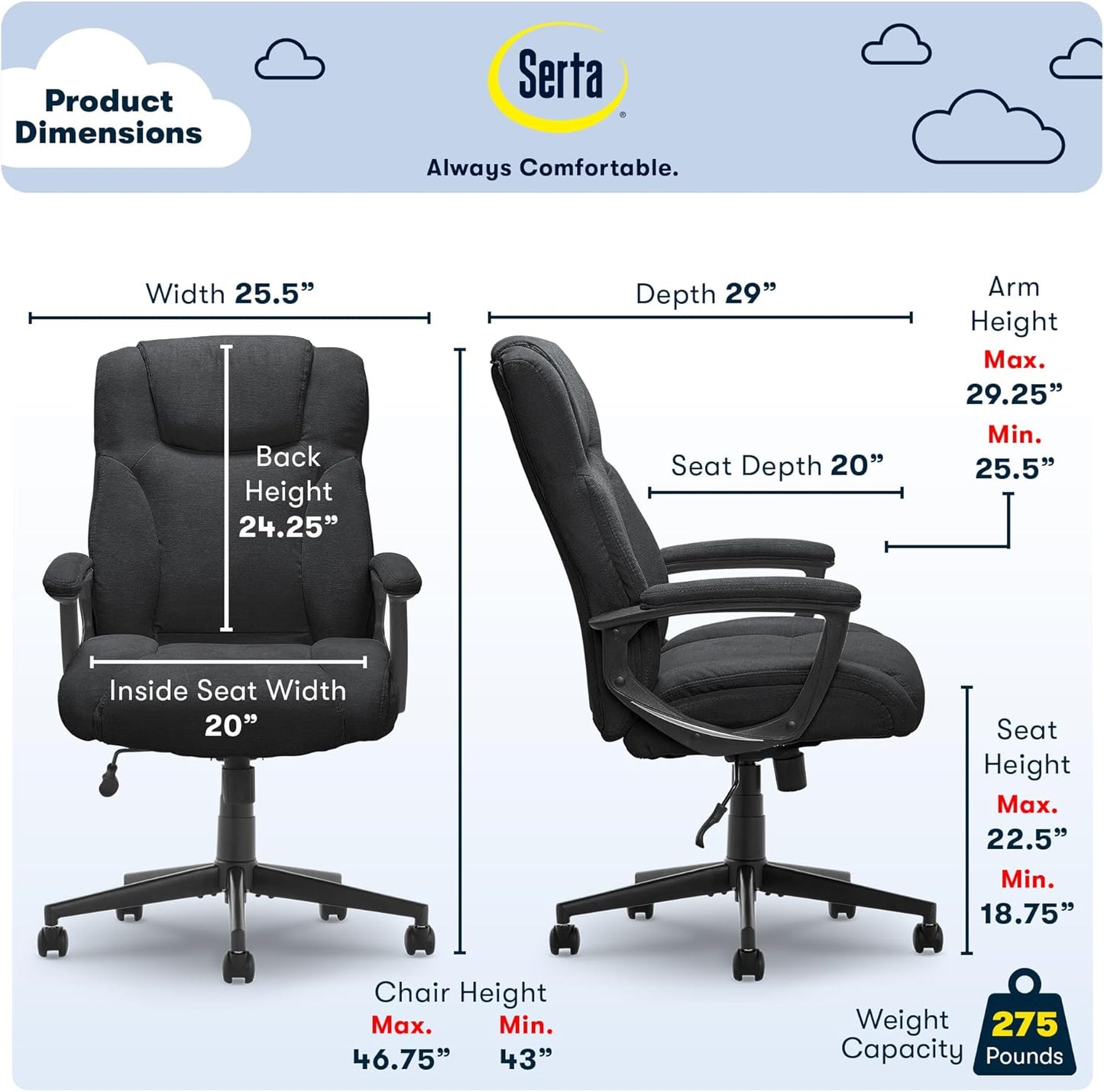 Serta Connor Executive Office Chair - Image 3