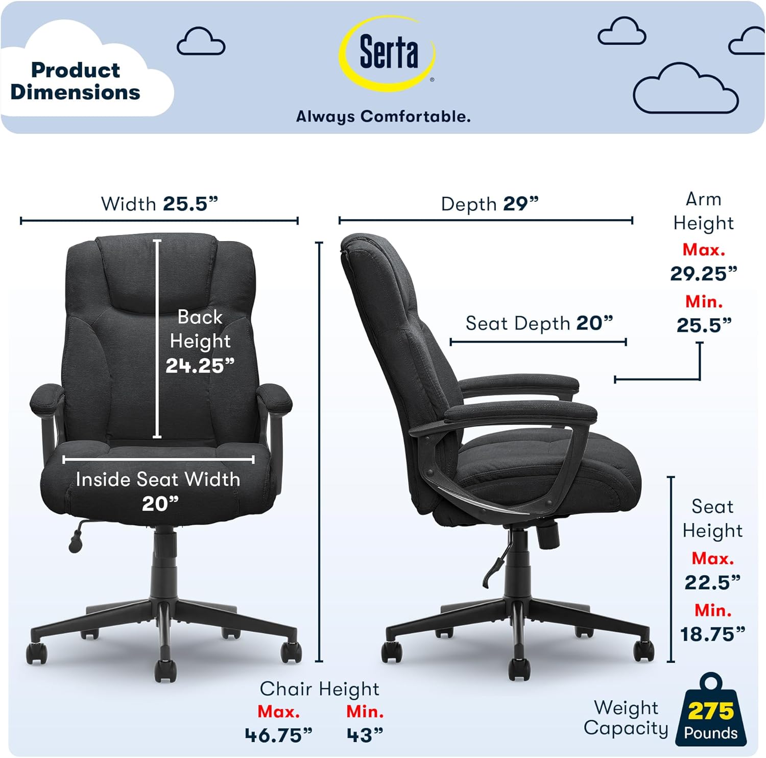 Serta Connor Executive Office Chair - Image 3