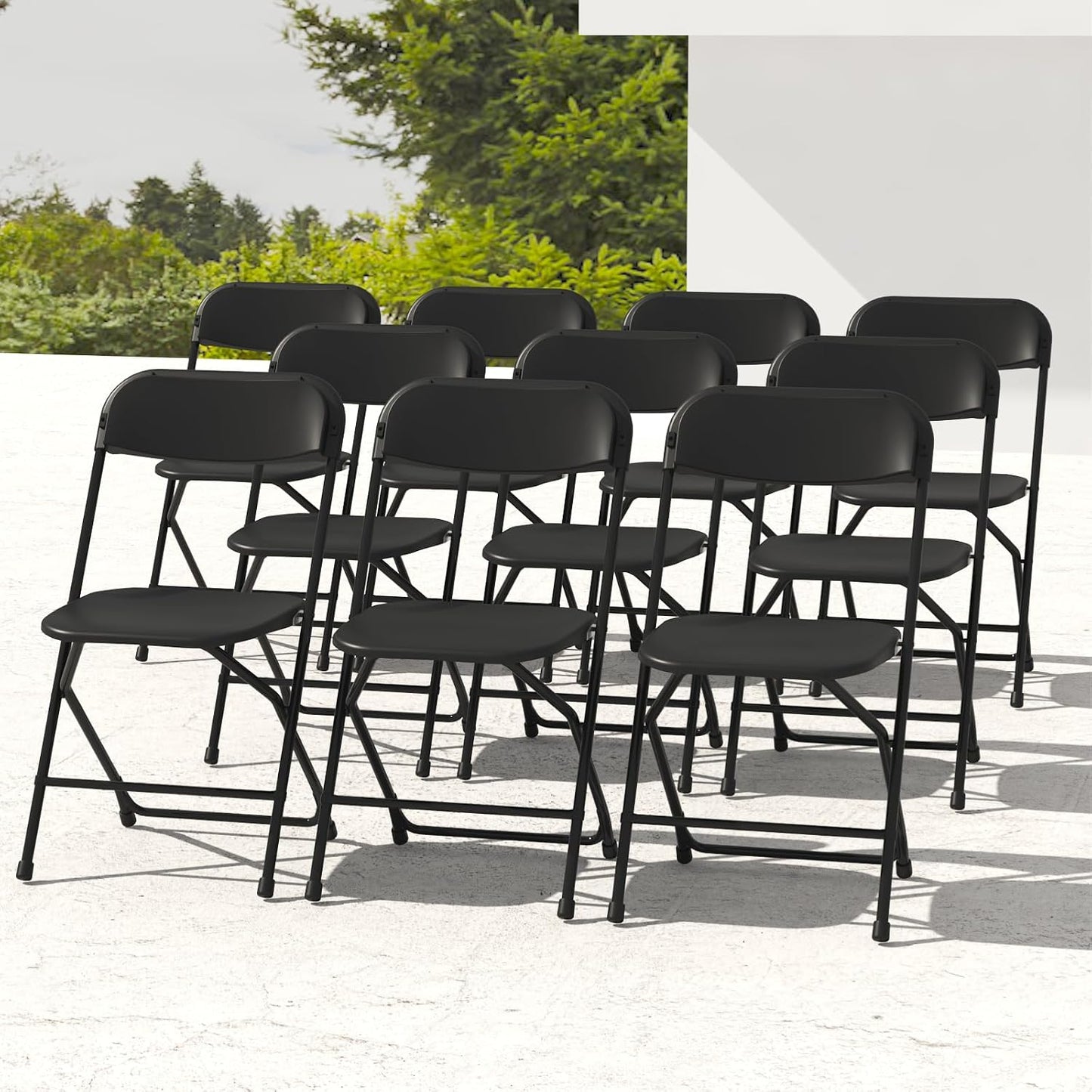 Black Plastic Folding Chair - 10 Pack - Image 1