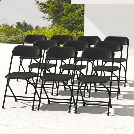 Black Plastic Folding Chair - 10 Pack - Image 1