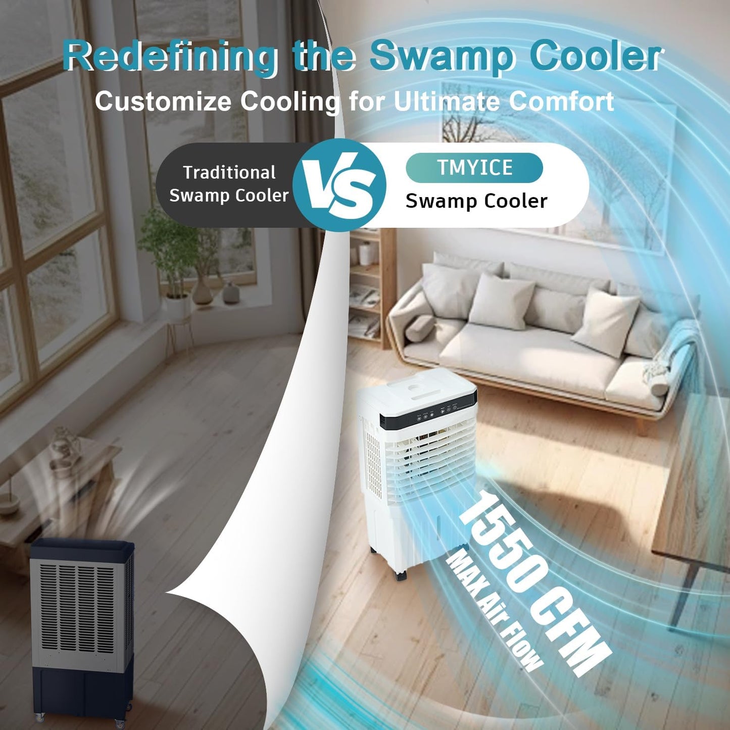 28” Evaporative Air Cooler w/ 3 Gallon Water Tank - Image 5