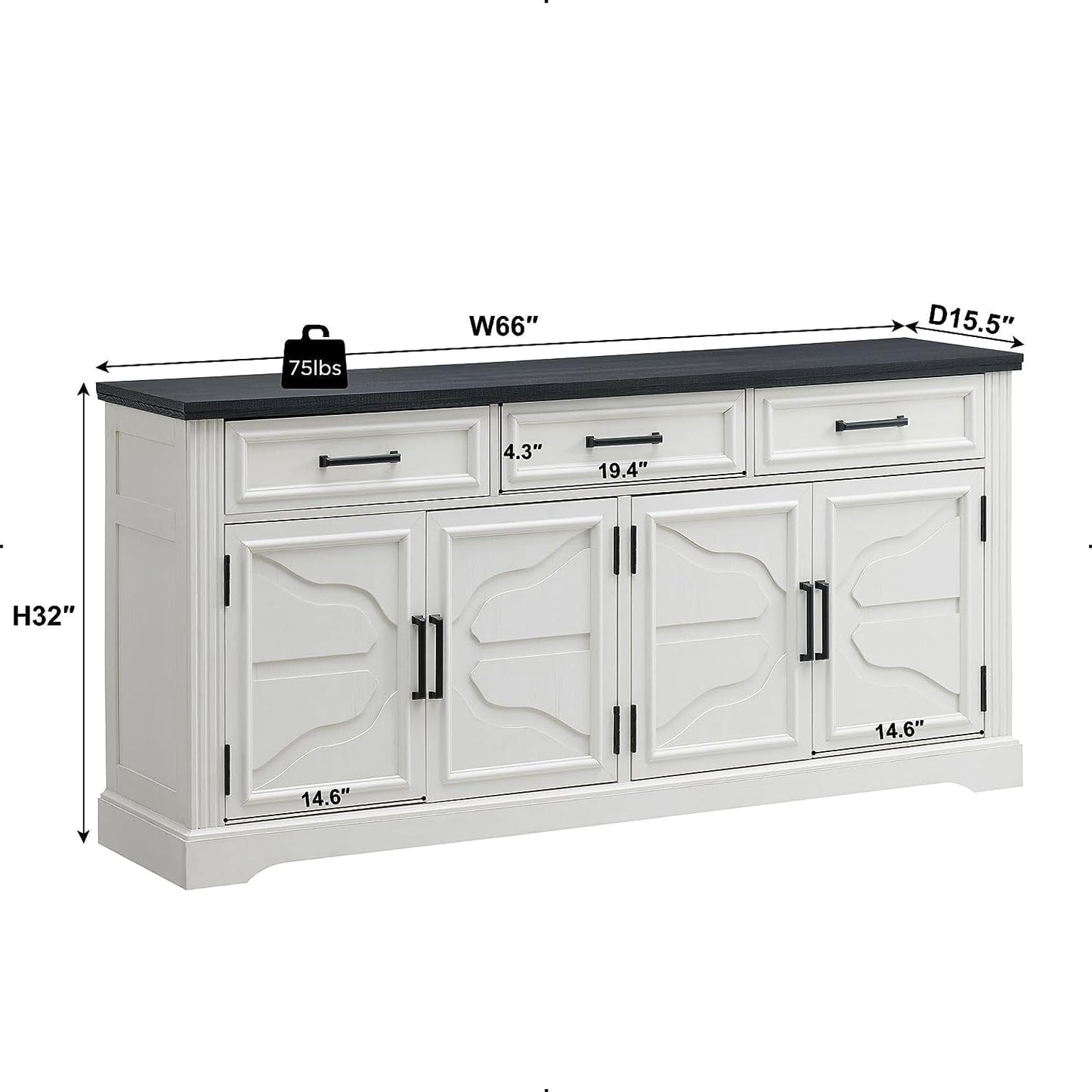 66'' Wide Buffet Cabinet for Dining Room - Image 1