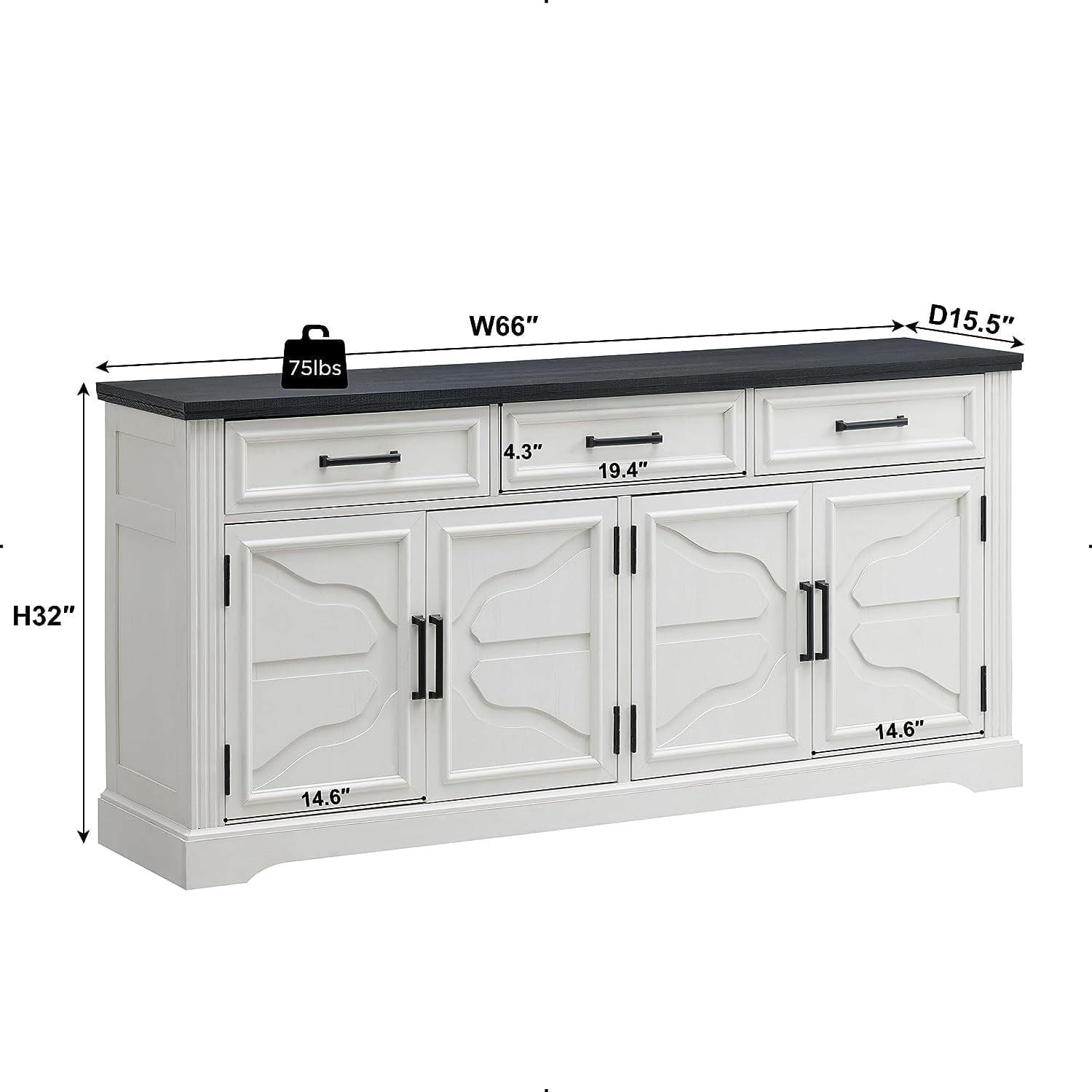 66'' Wide Buffet Cabinet for Dining Room - Image 1