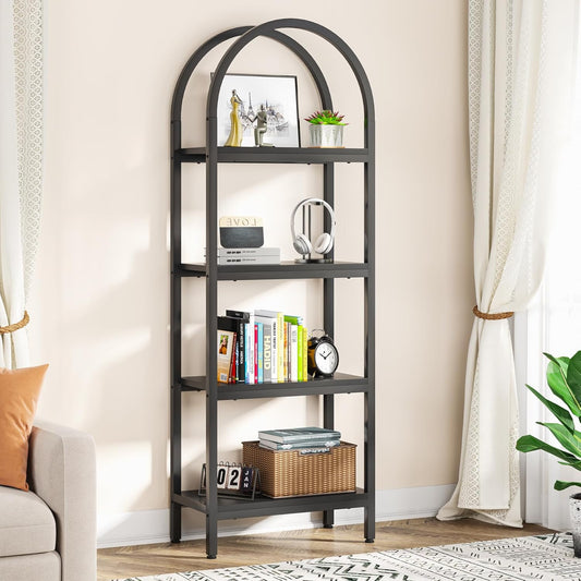 4-Tier Storage Shelves with Metal Frame - Image 1