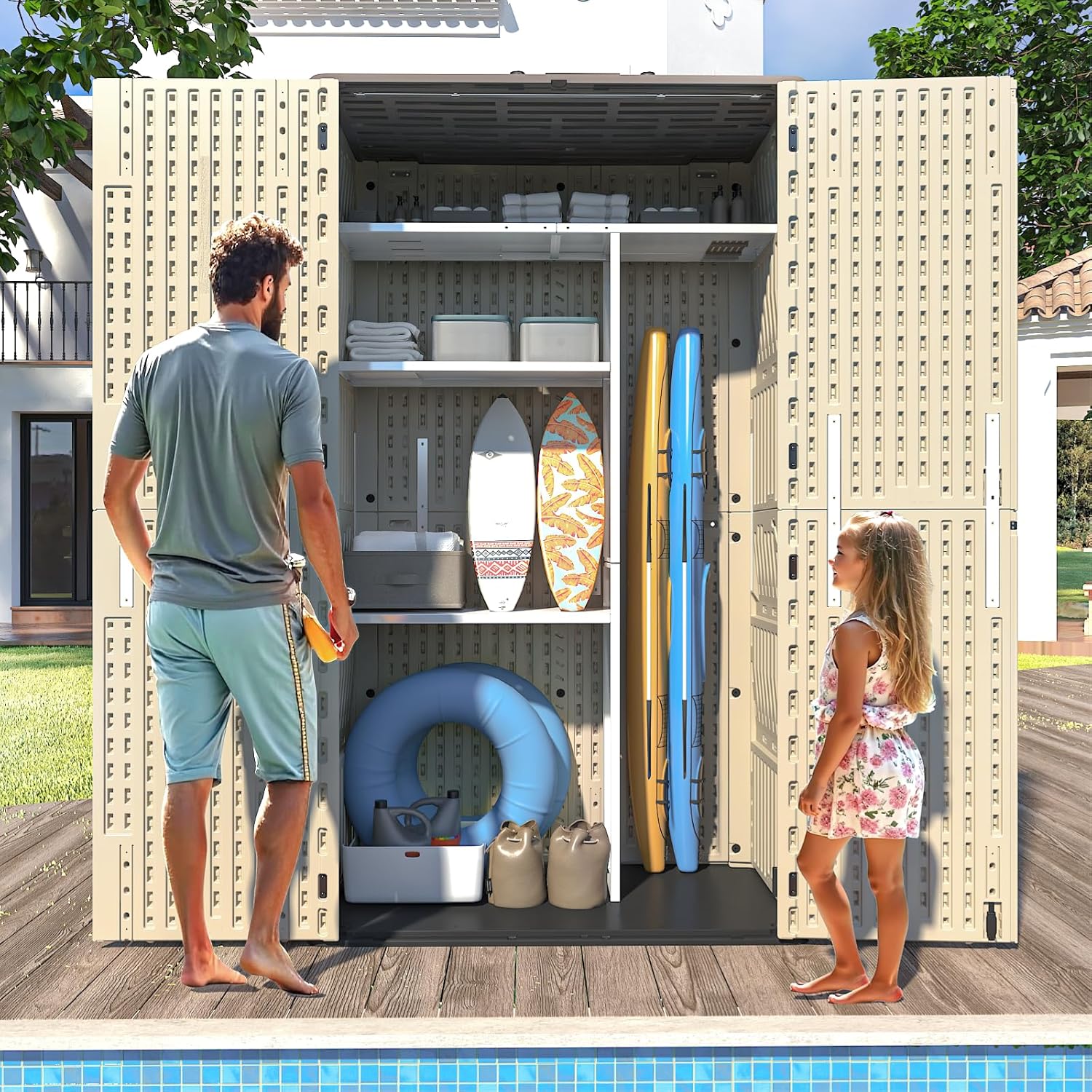 60 Cu.Ft Vertical Outdoor Storage Shed - Image 1