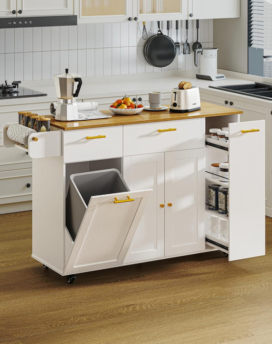 55" Kitchen Island with Storage - White - Image 1