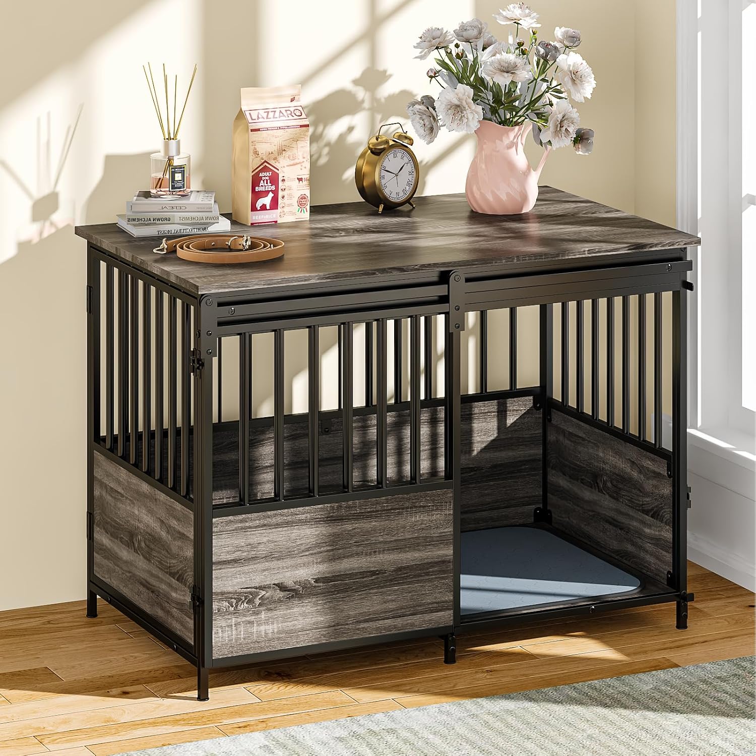 40 Inch Dog Crate Furniture with Cushion for Large Medium Dogs - Image 1