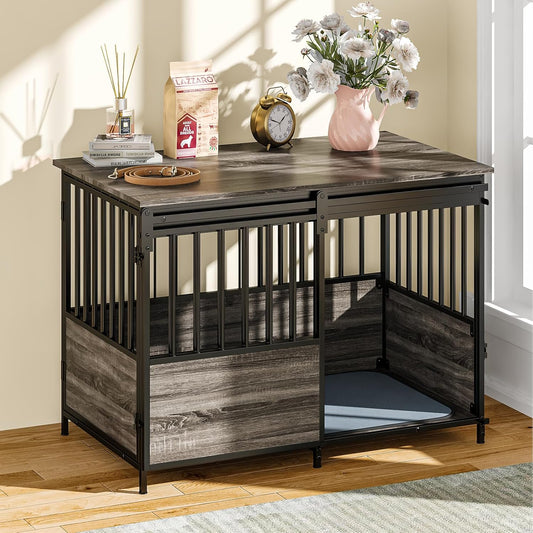 40 Inch Dog Crate Furniture with Cushion for Large Medium Dogs - Image 1