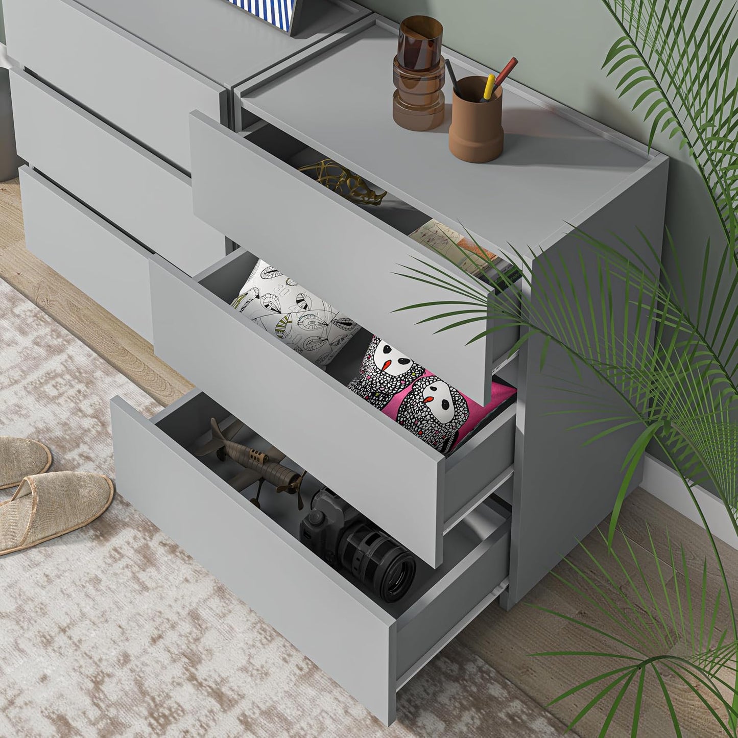 3 Drawer Dresser - Grey - SET OF 1 - Image 5