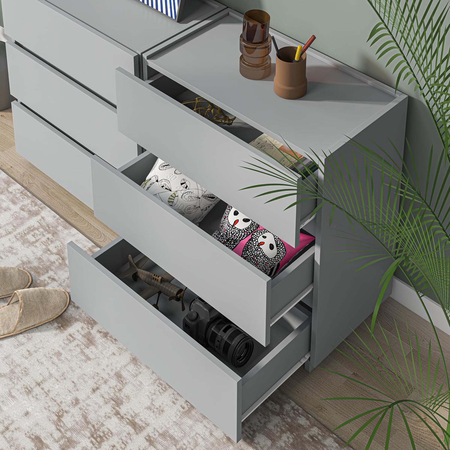 3 Drawer Dresser - Grey - SET OF 1 - Image 5