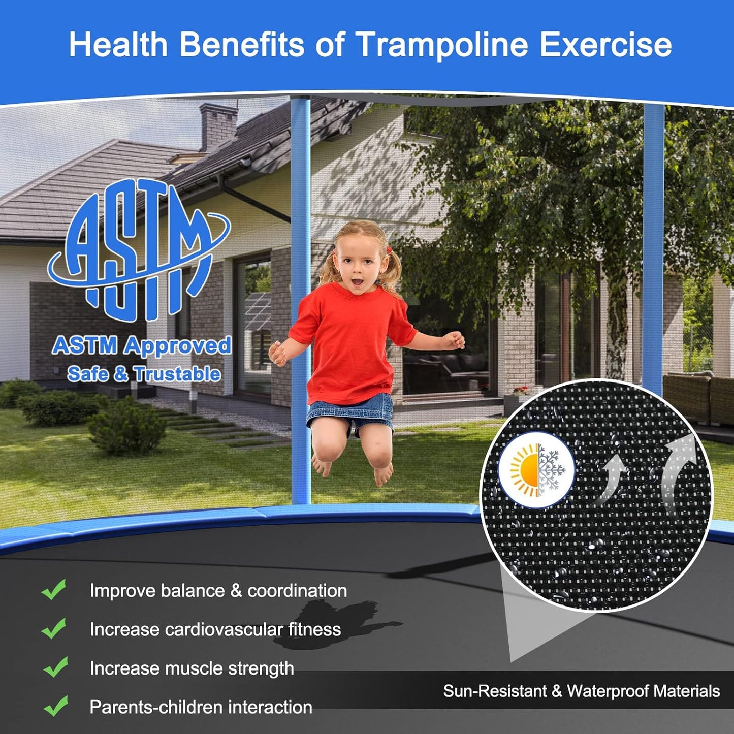 8FT TRAMPOLINE - Yellow - Image 3