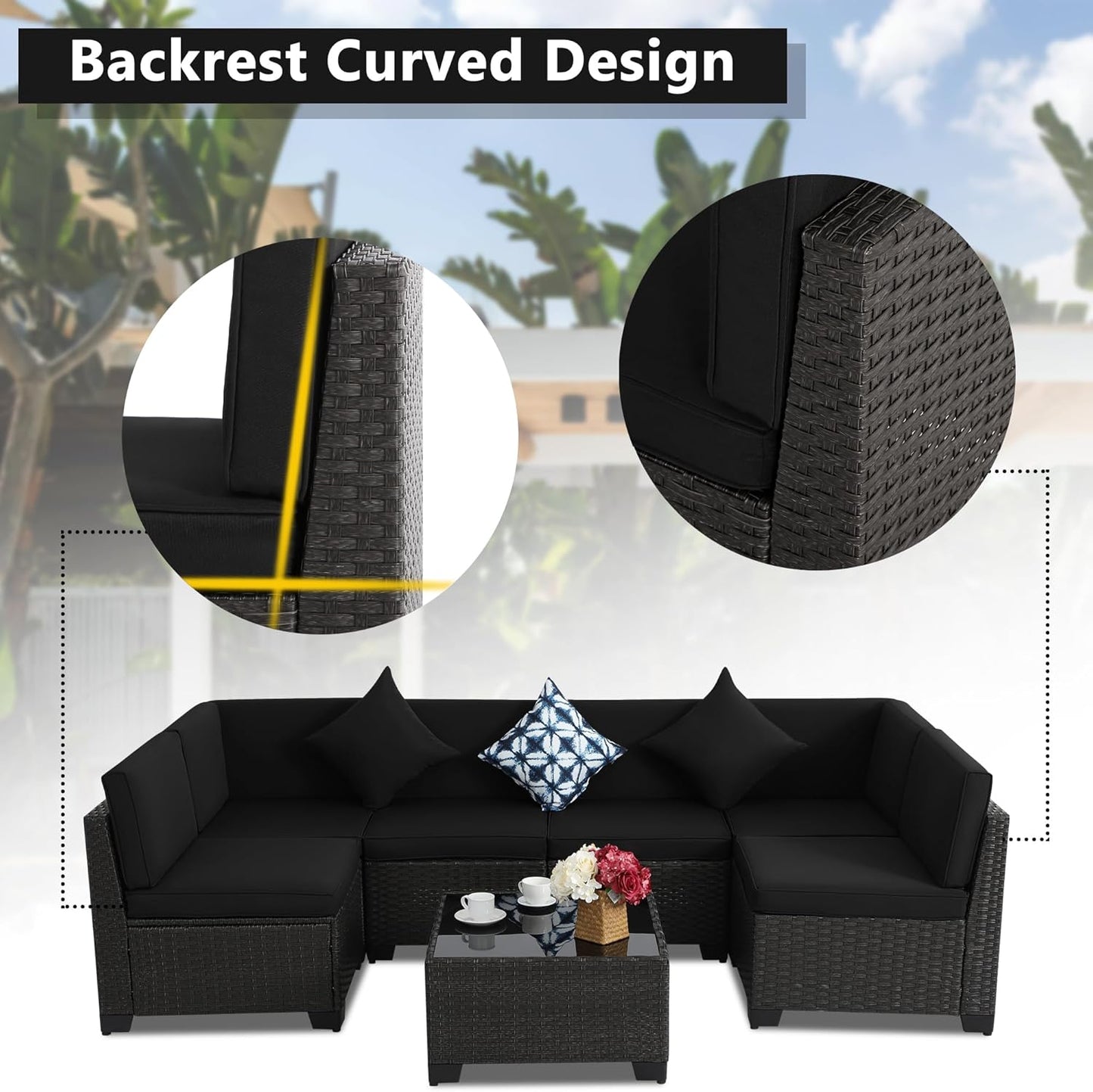7 Piece Patio Set - 6117BL- A - Image 2