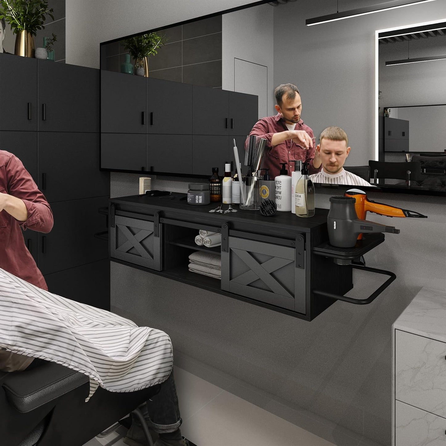 Wall Mount Salon Station, Hair Station with Multifunctional Storage Space - Image 7