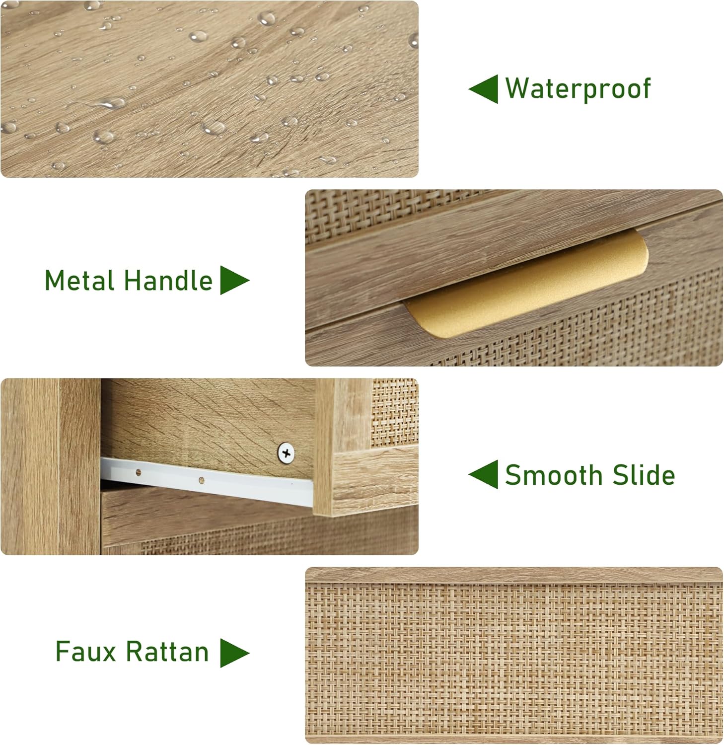 3 Drawer Rattan Dressers - Image 4