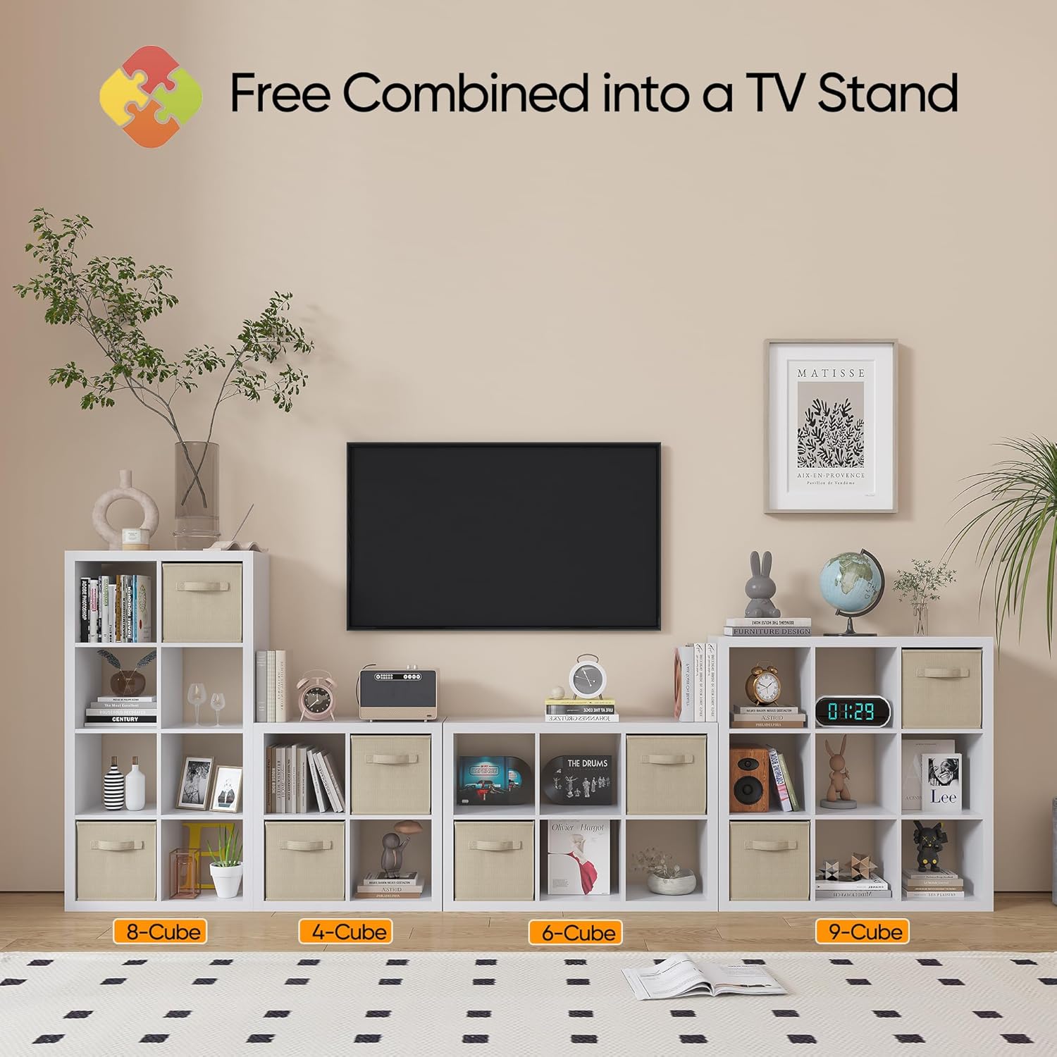 8-Cube Storage Organizer - White - Image 6