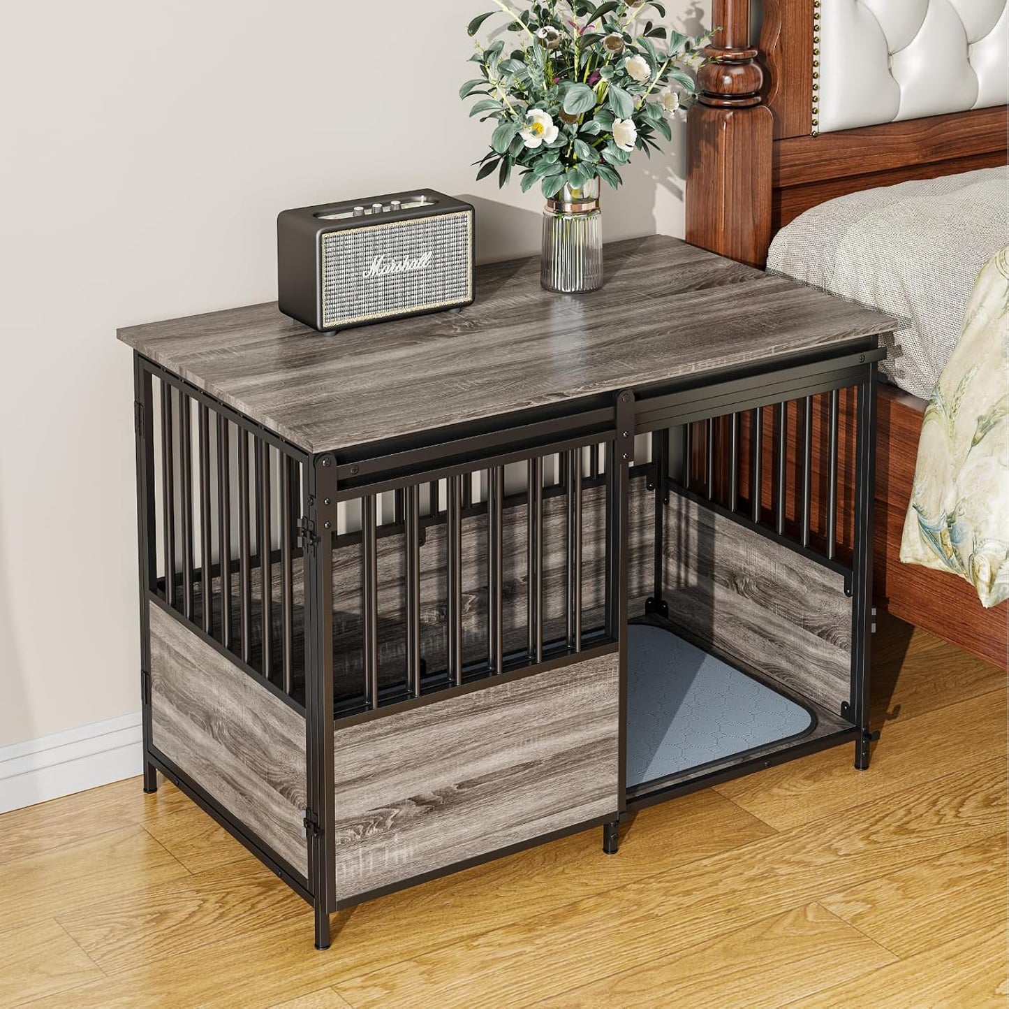 40 Inch Dog Crate Furniture with Cushion for Large Medium Dogs - Image 2