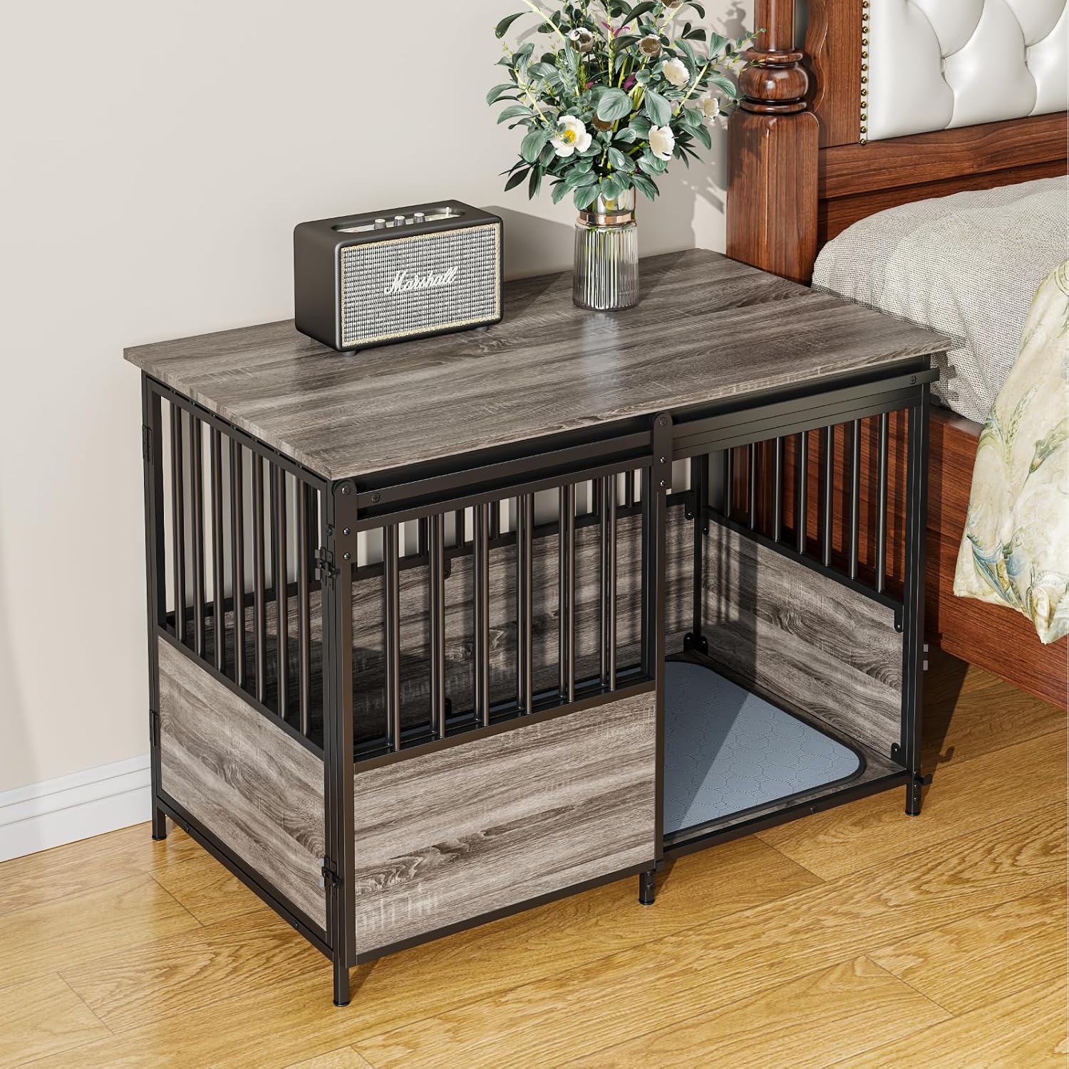 40 Inch Dog Crate Furniture with Cushion for Large Medium Dogs - Image 2