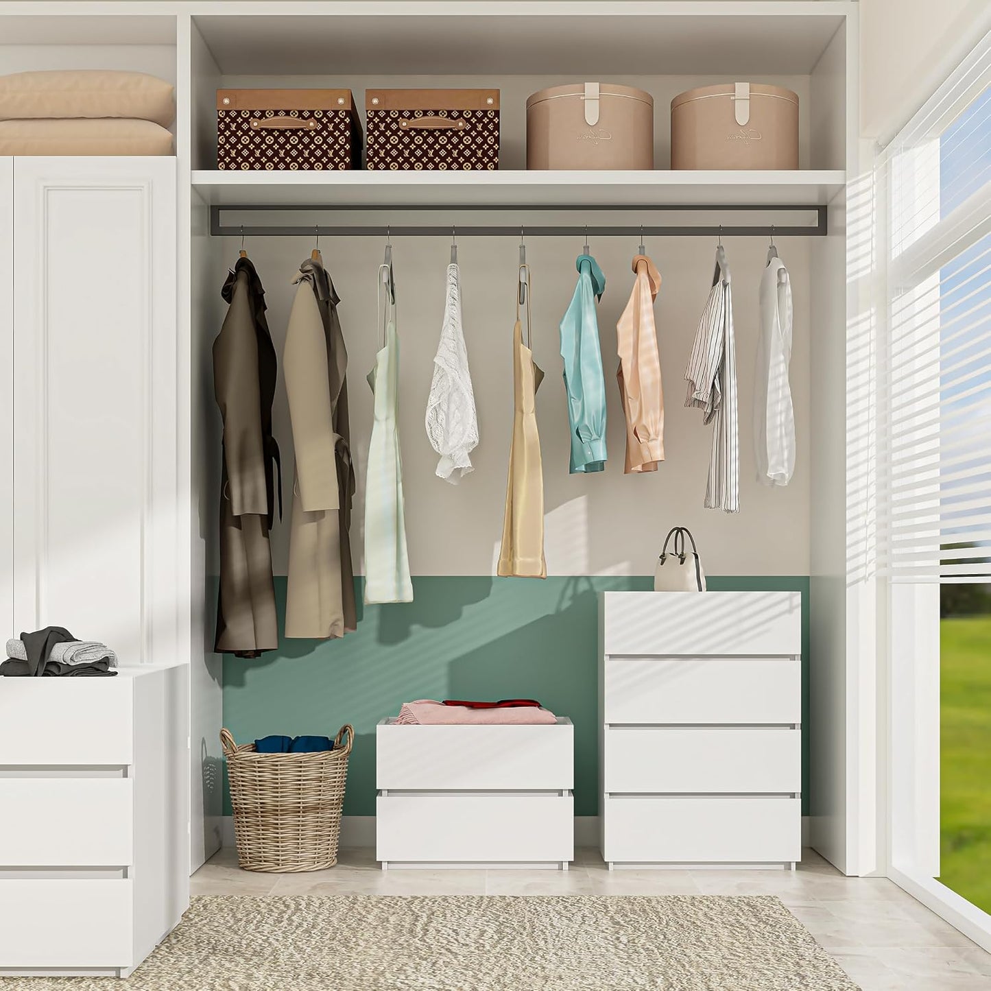 4 Drawer Dresser - White - SET OF 1 - Image 6