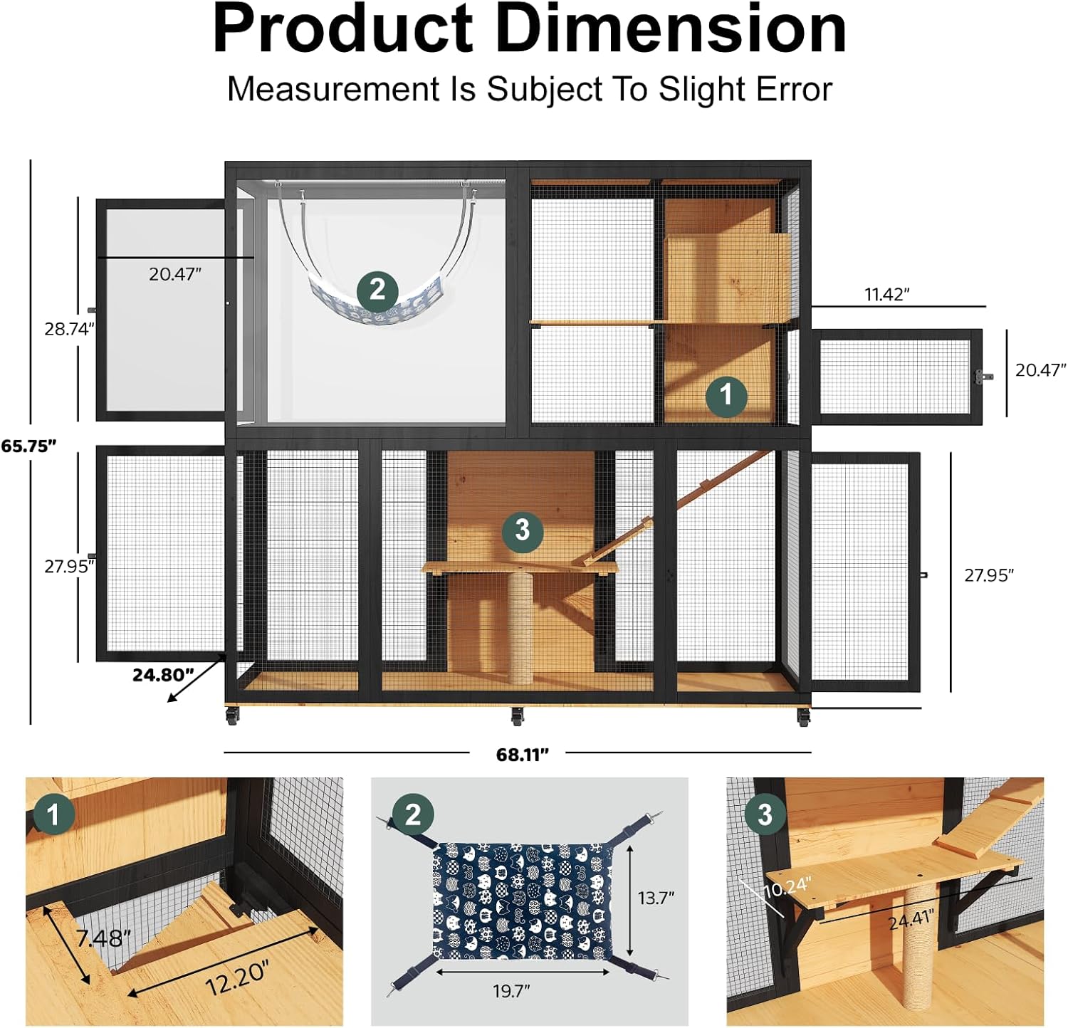 Large Catio with Wheels, 4 Tier Cat Enclosures House - Image 2