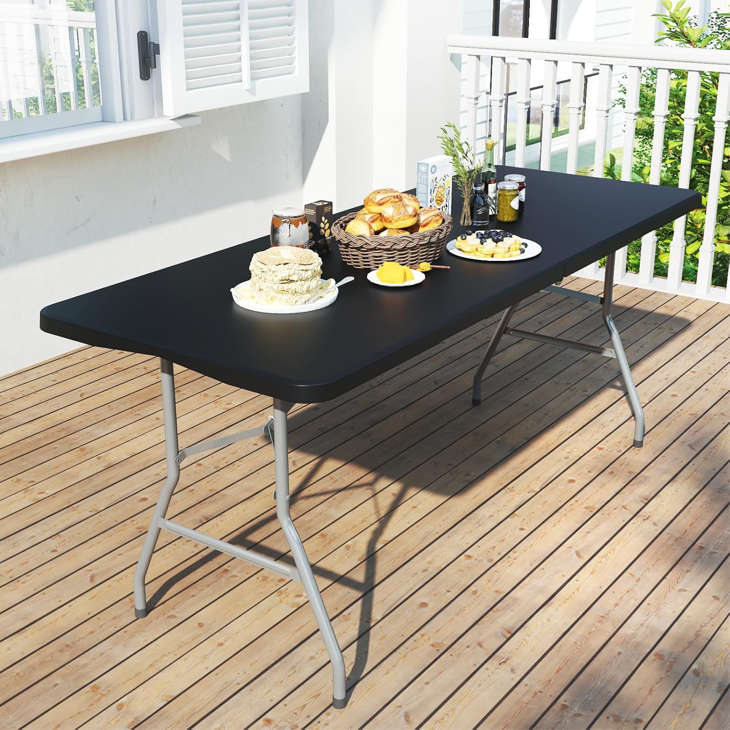 Foldable Table 6ft - Black - Image 1