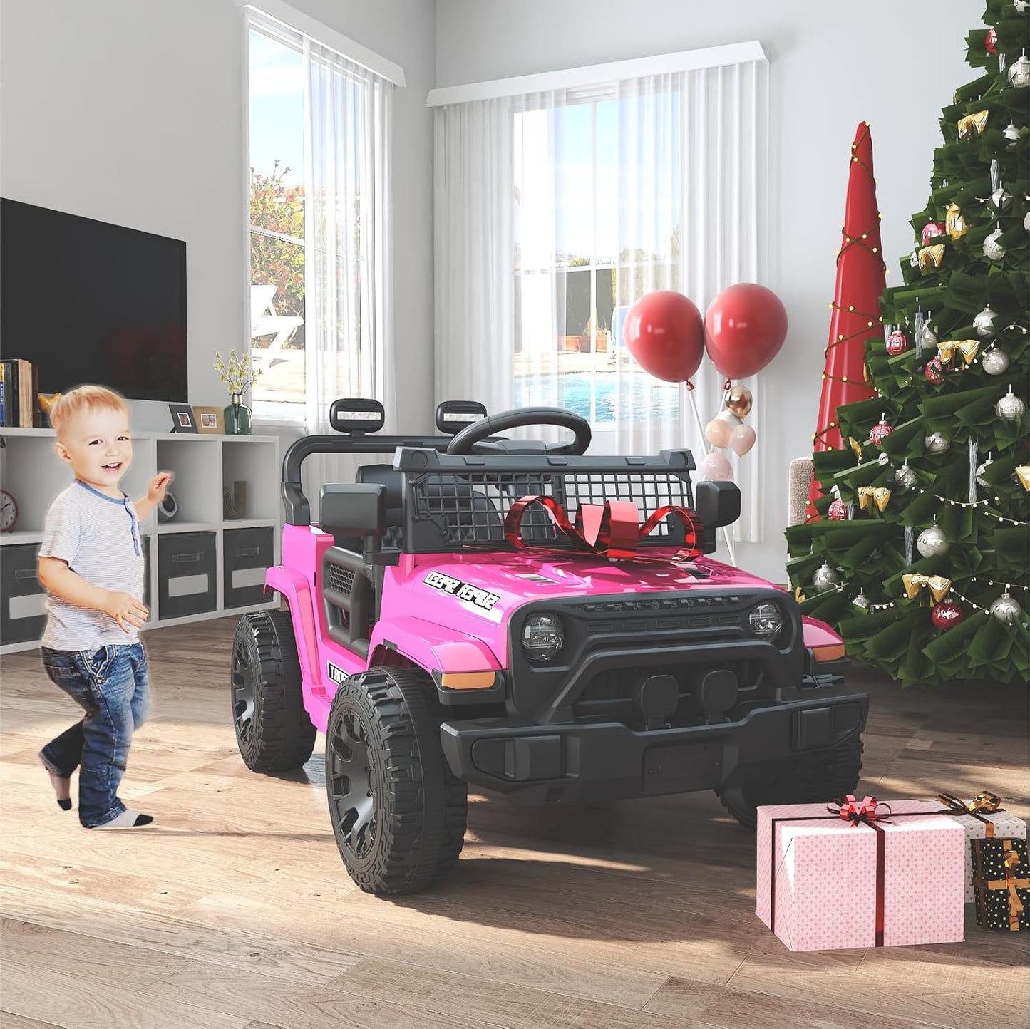 12V Ride on Car with Parent Remote Control - PINK - Image 2