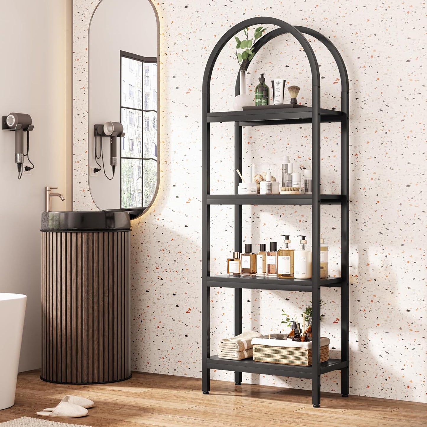 4-Tier Storage Shelves with Metal Frame - Image 5