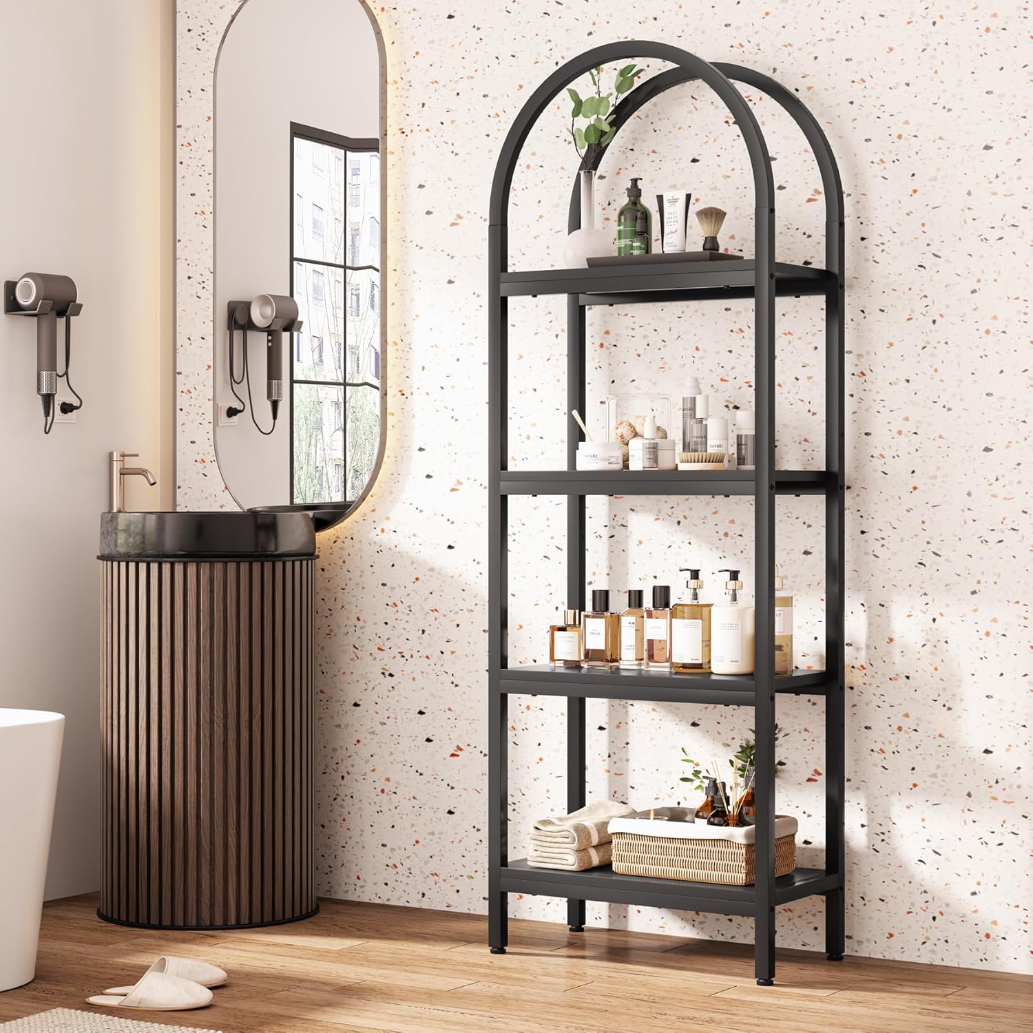 4-Tier Storage Shelves with Metal Frame - Image 5